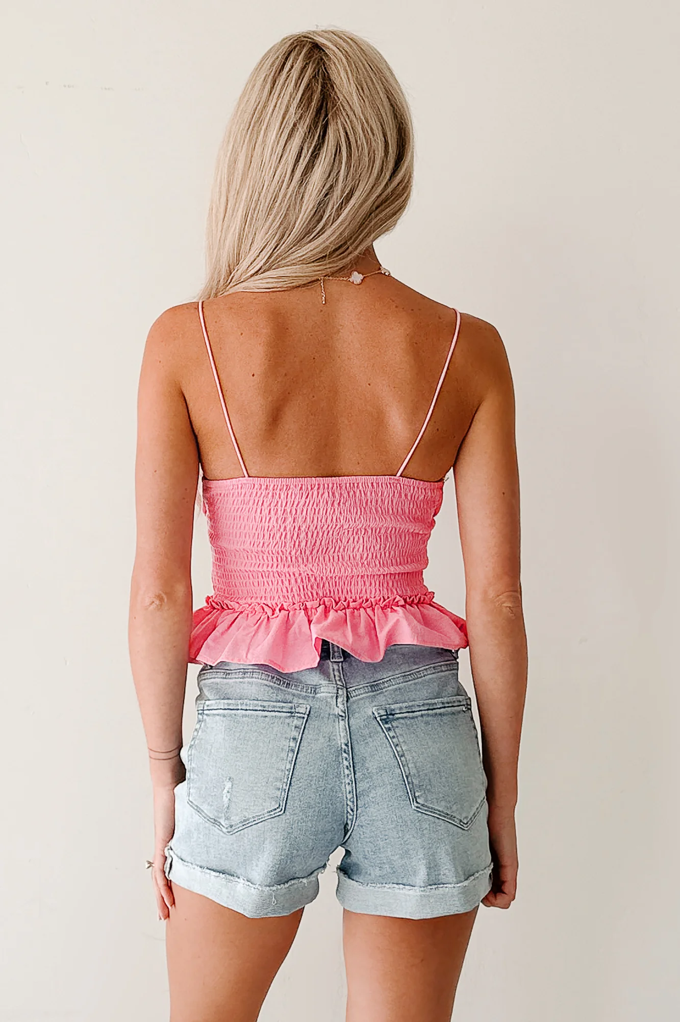 Read My Blush Smocked Cami Top (Pink) - Image 4