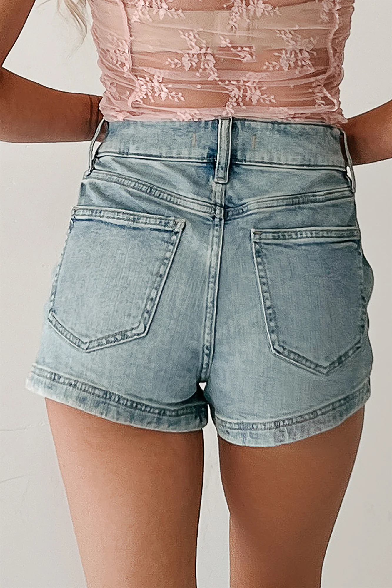 Remi Vintage Wash Eunina Denim Shorts (Medium Light) - Image 6