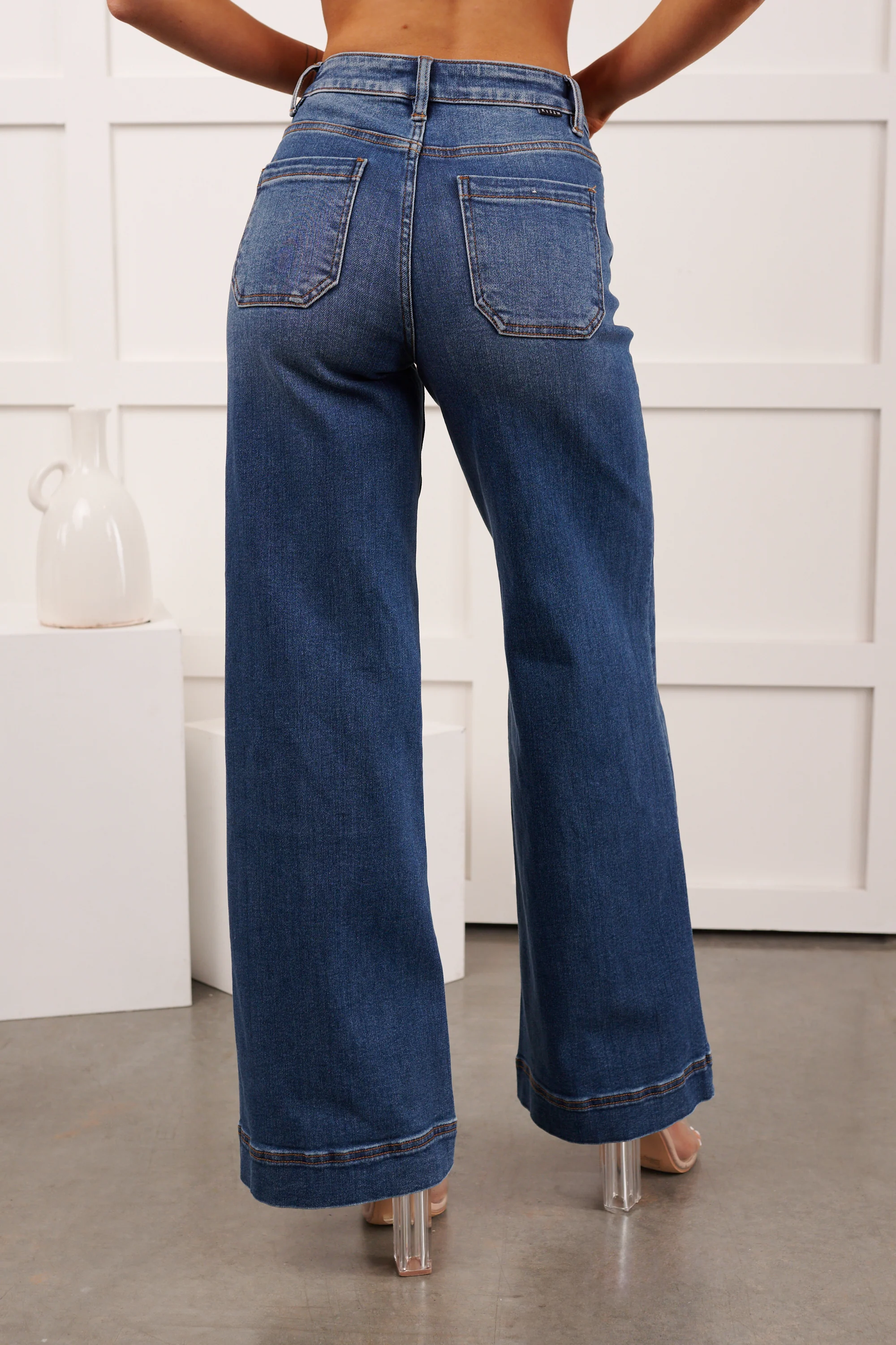 Renata High Rise Wide Leg Risen Jeans (Medium) - Image 6