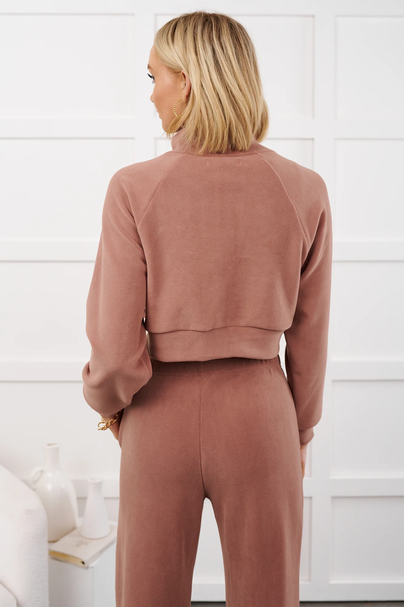 Retro Refresh Hooded Fleece Track Jacket (Wood Rose) - Image 6