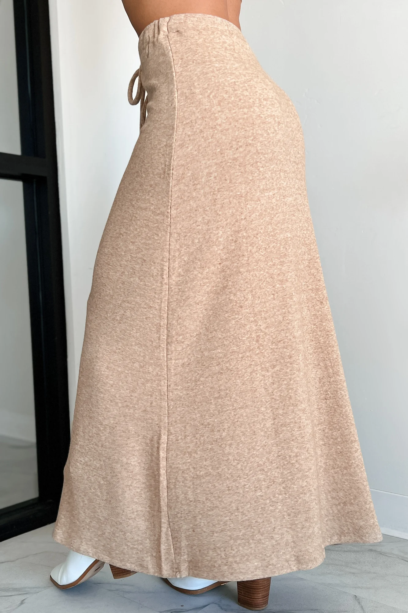 Rewriting The Script Brushed Knit Maxi Skirt (Oatmeal) - Image 5