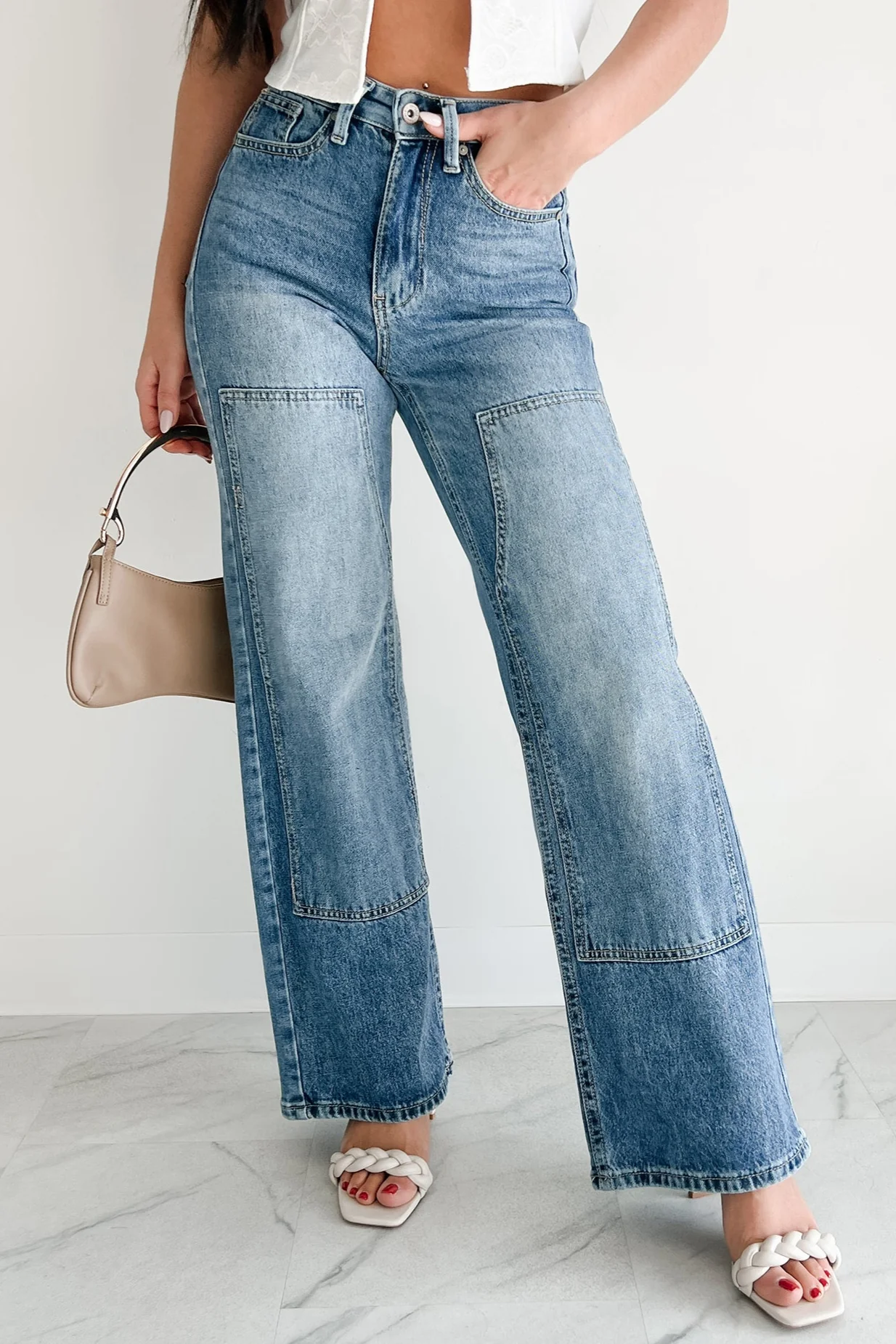 Rhodes High Rise Wide Leg Special A Jeans (Medium Dark) - Image 3