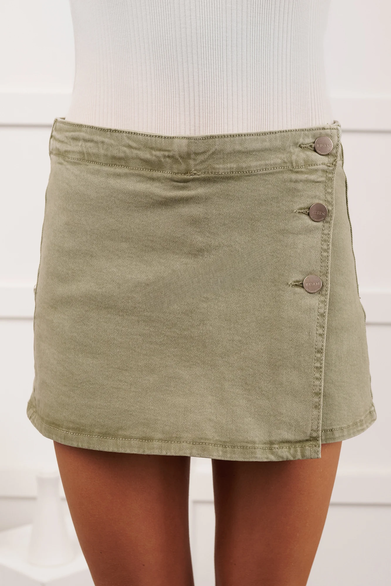 Ride The Wave High Rise Risen Mini Skort (Olive) - Image 5