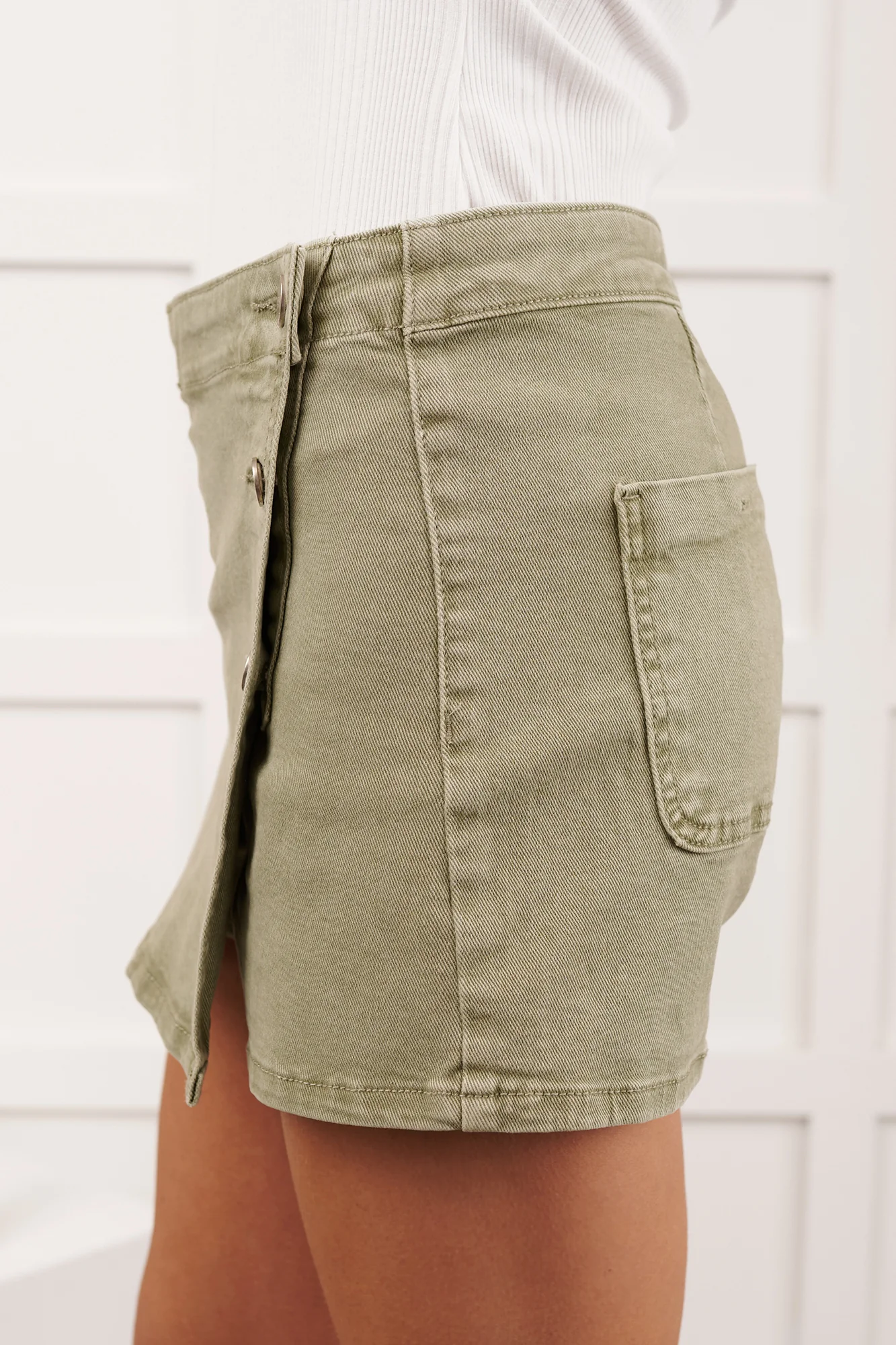Ride The Wave High Rise Risen Mini Skort (Olive) - Image 8