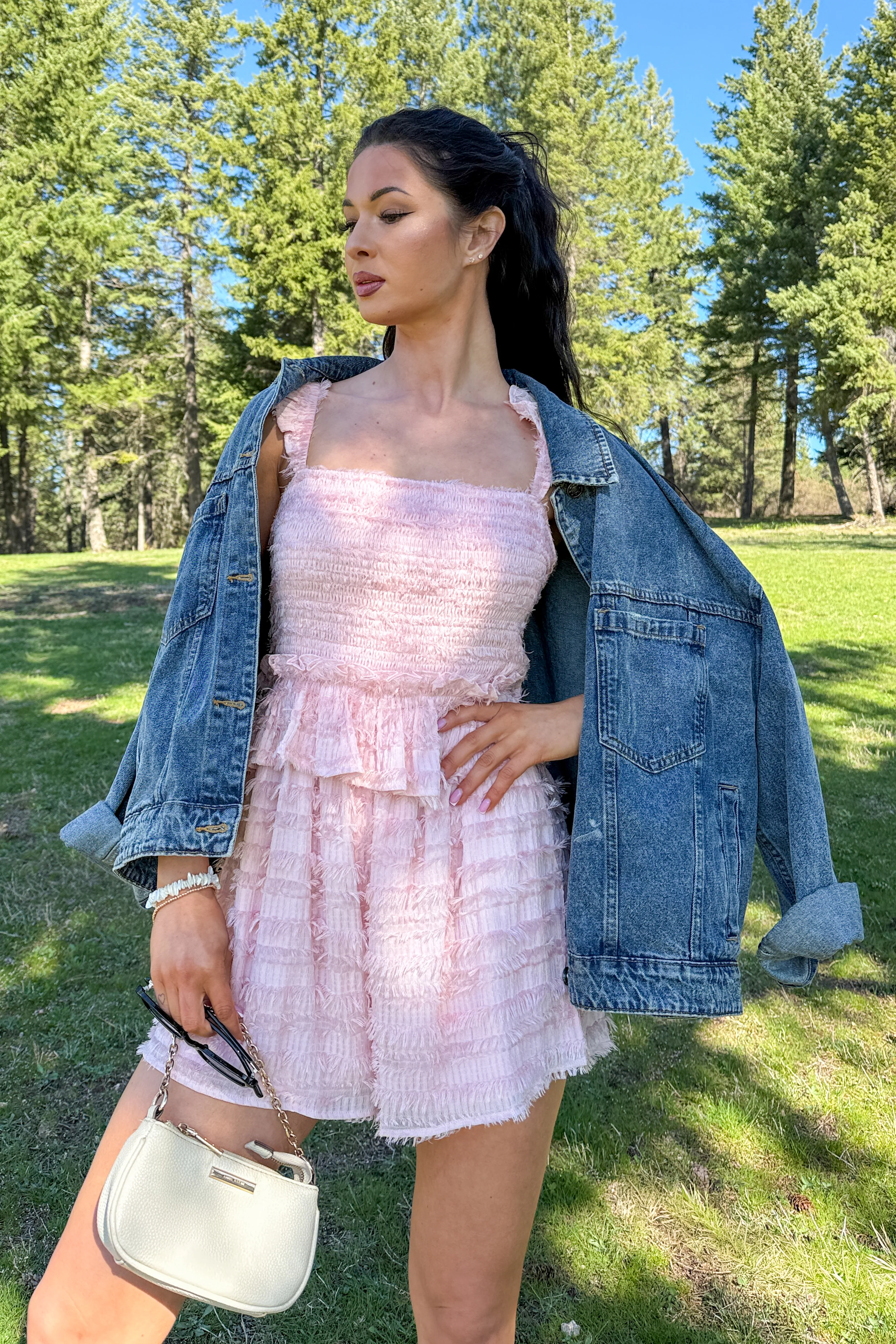 Right Where I Am Tiered Ruffle Romper (Pink) - Image 3