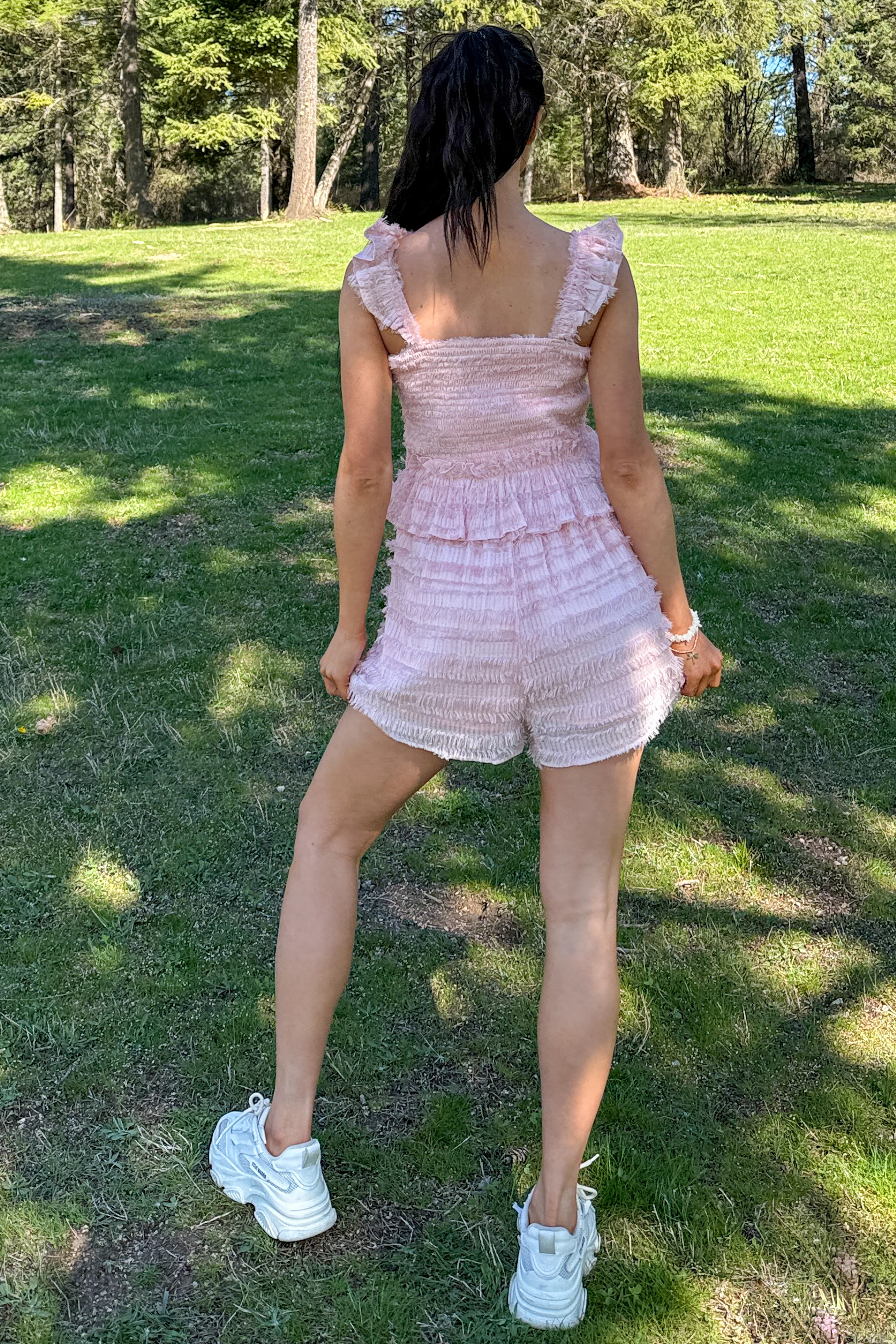 Right Where I Am Tiered Ruffle Romper (Pink) - Image 7