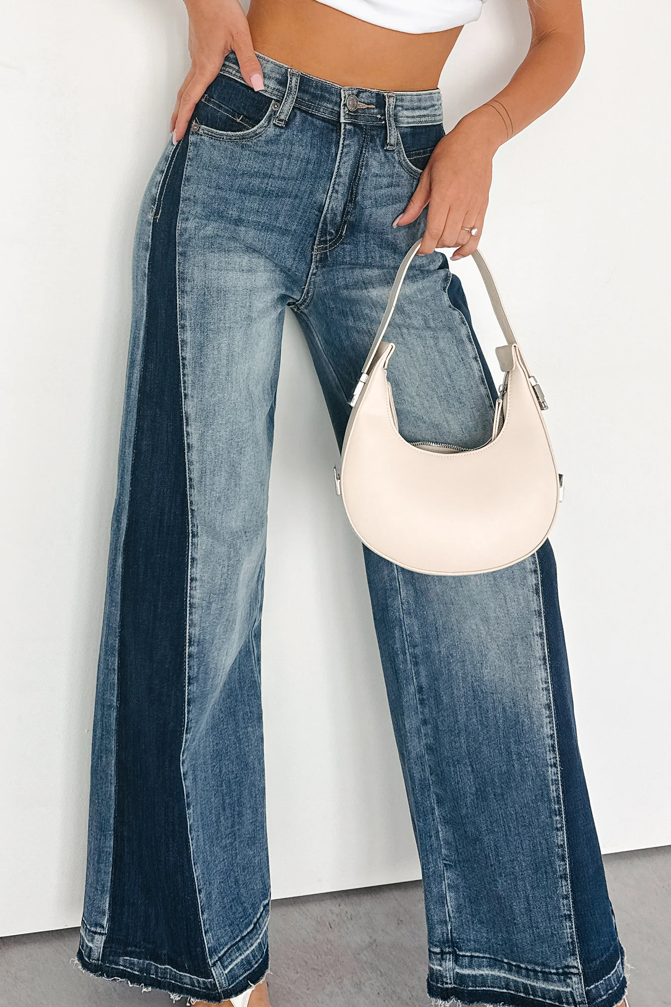 Rina Tummy Control Side Contrast Saige Denim Jeans (Medium) - Image 2