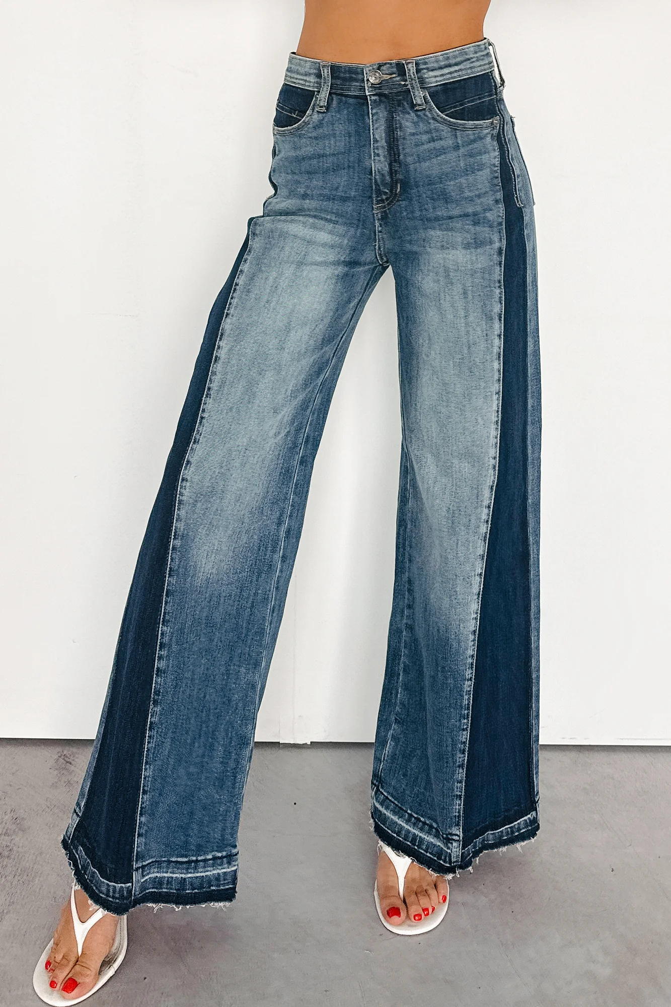 Rina Tummy Control Side Contrast Saige Denim Jeans (Medium) - Image 6