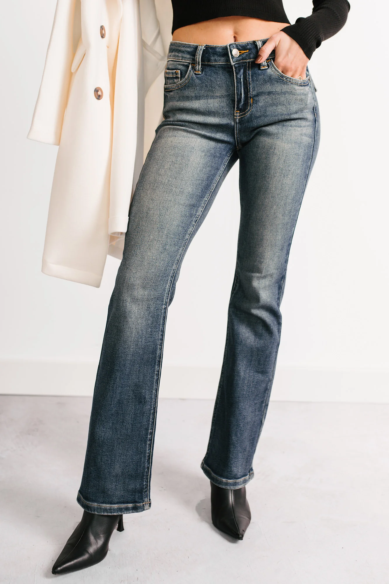 Roman Mid Rise Bootcut Cello Jeans (Dark Tint) - Image 2