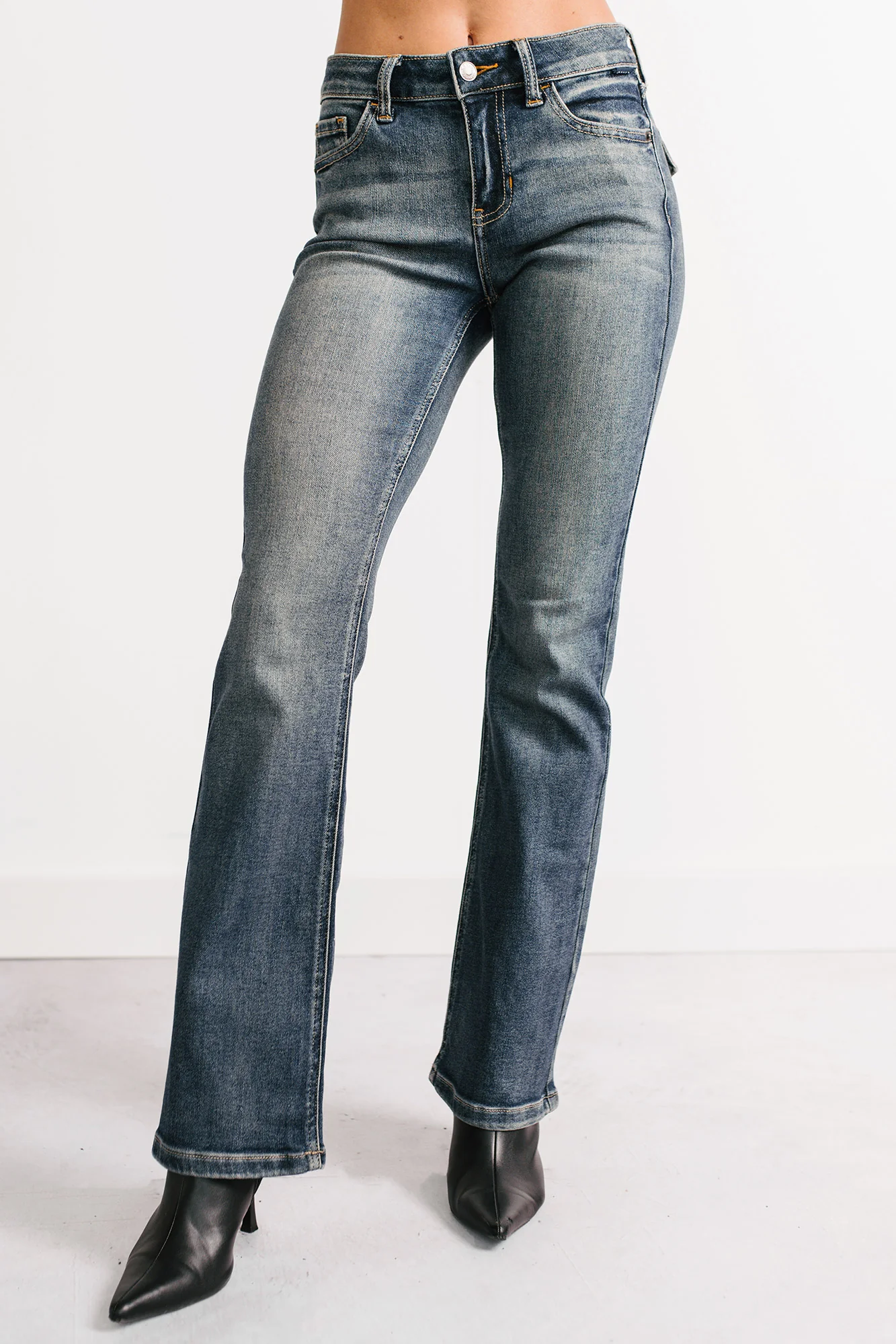 Roman Mid Rise Bootcut Cello Jeans (Dark Tint) - Image 5