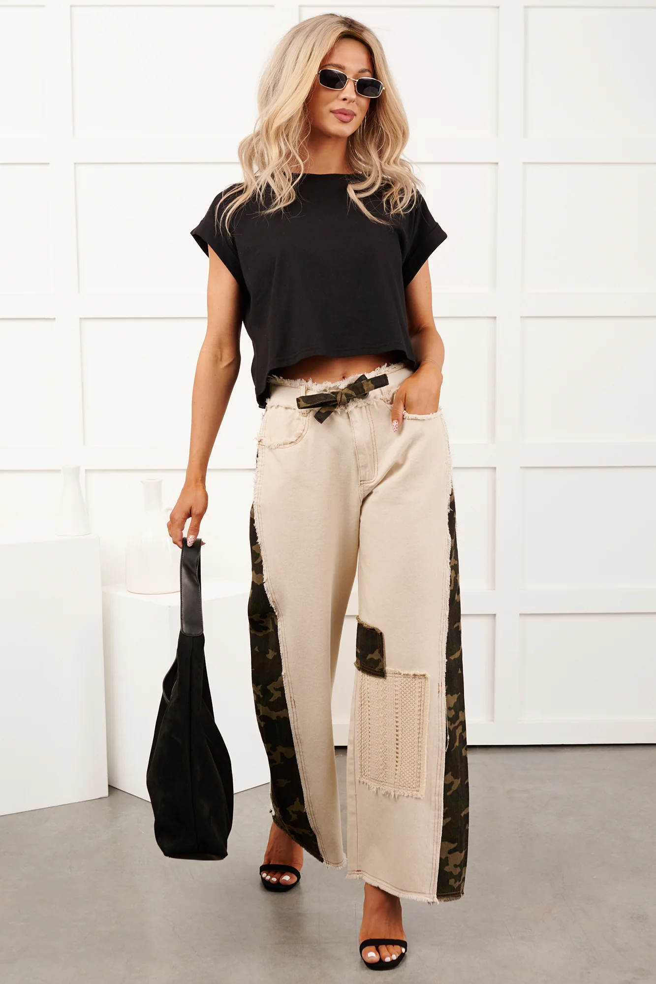 Bethany Oversized Crop Tee (Black) - Image 8