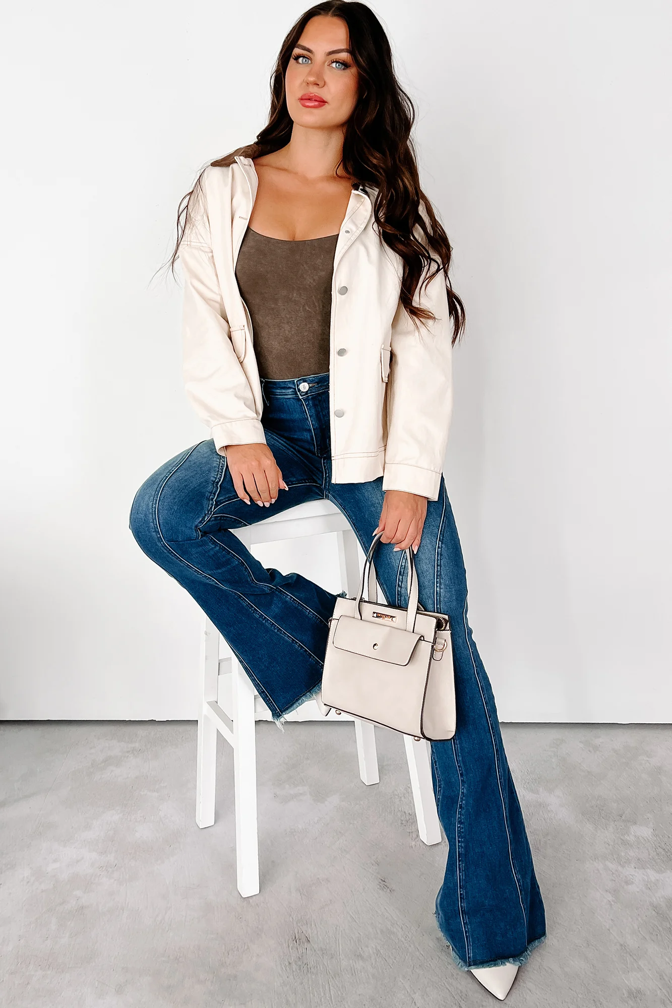 Rural Retreat Seam Detail Flare Jeans (Medium Wash) - Image 7