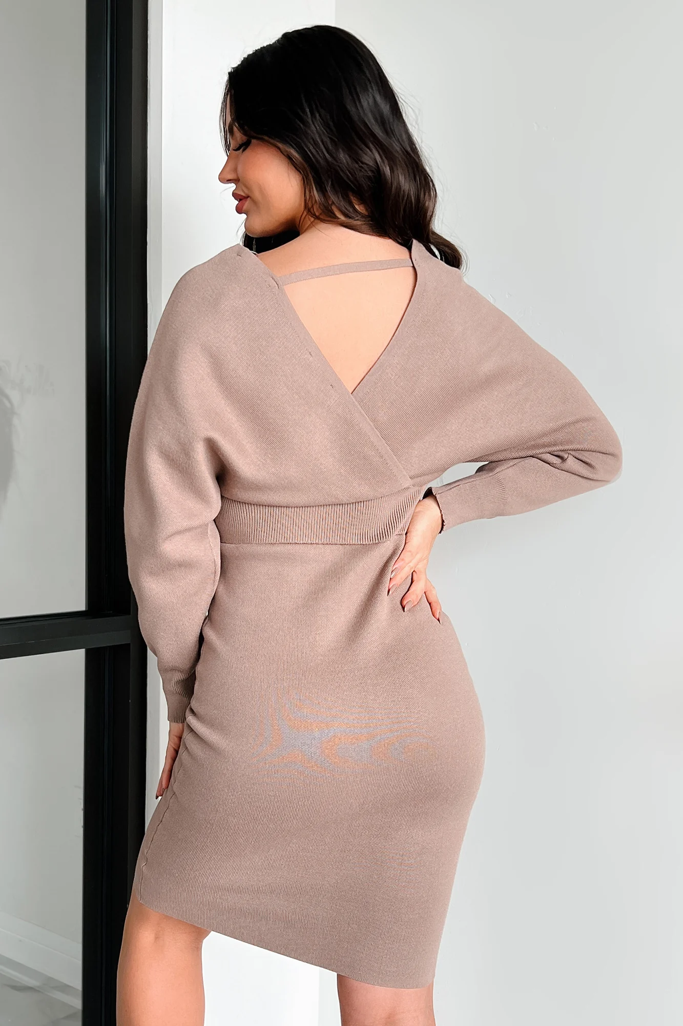 Said My Piece Sweater Knit Midi Dress (Mocha) - Image 5