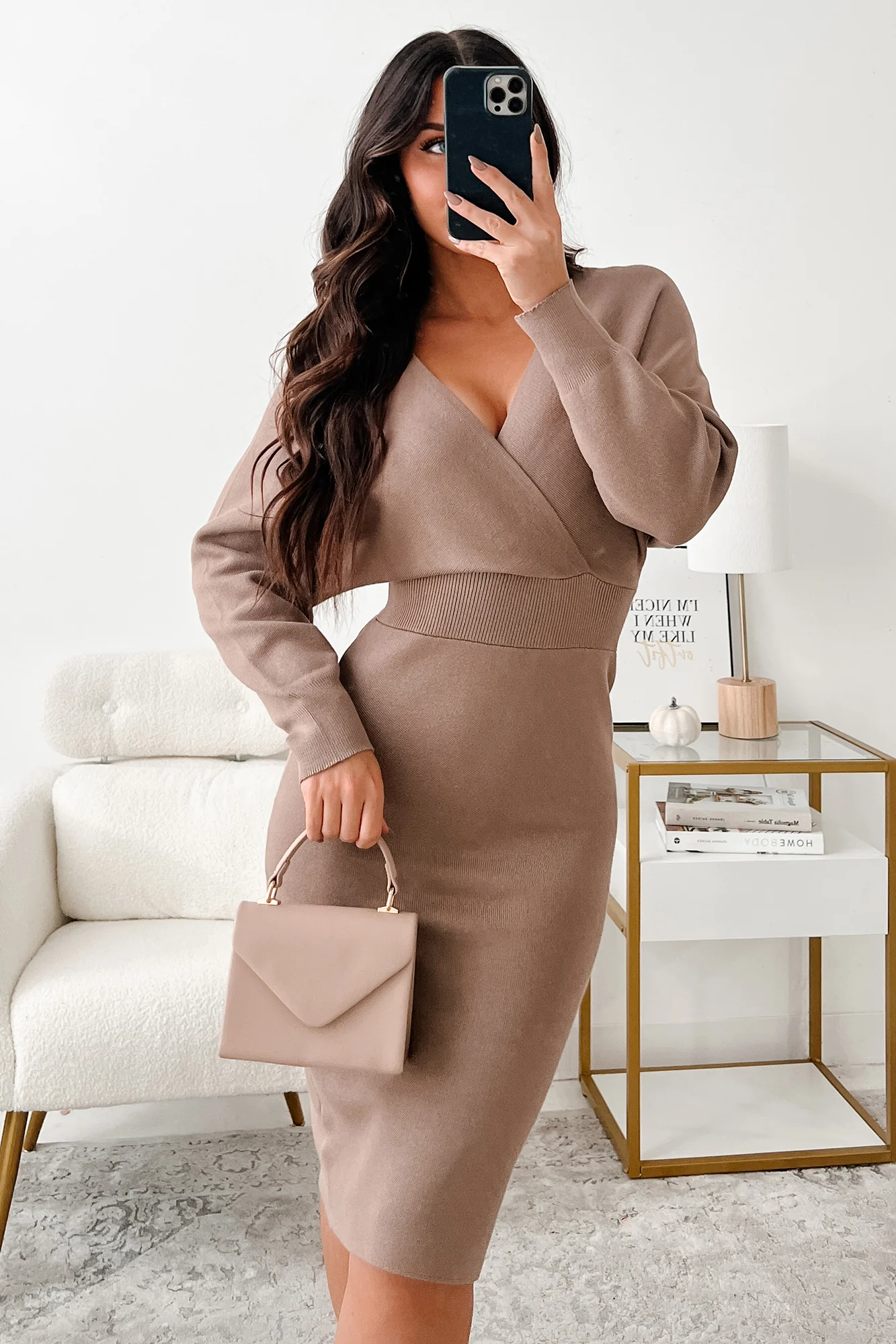 Said My Piece Sweater Knit Midi Dress (Mocha) - Image 8