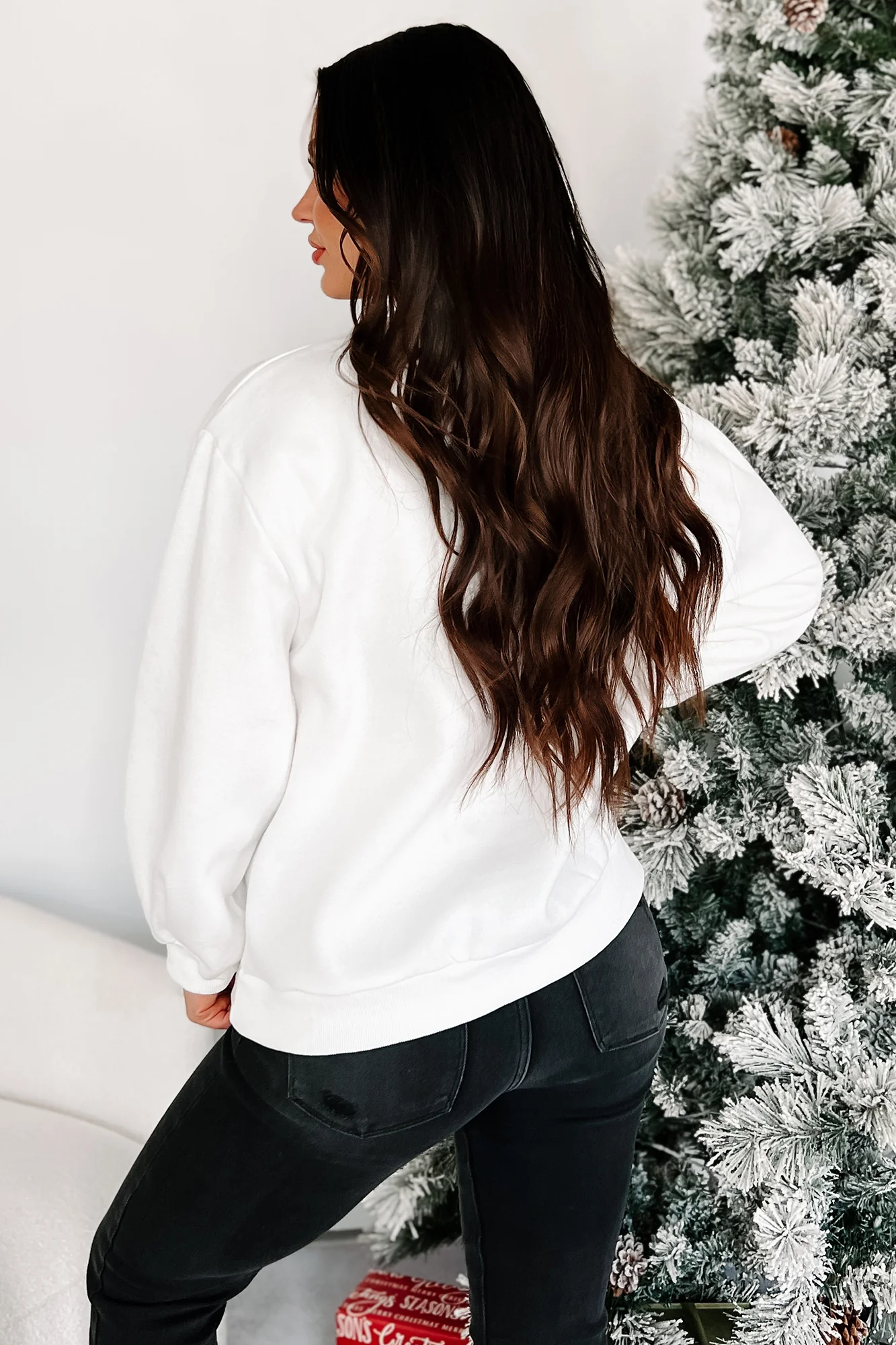 Santa's Calling Holiday Sweatshirt (Off White) - Image 5