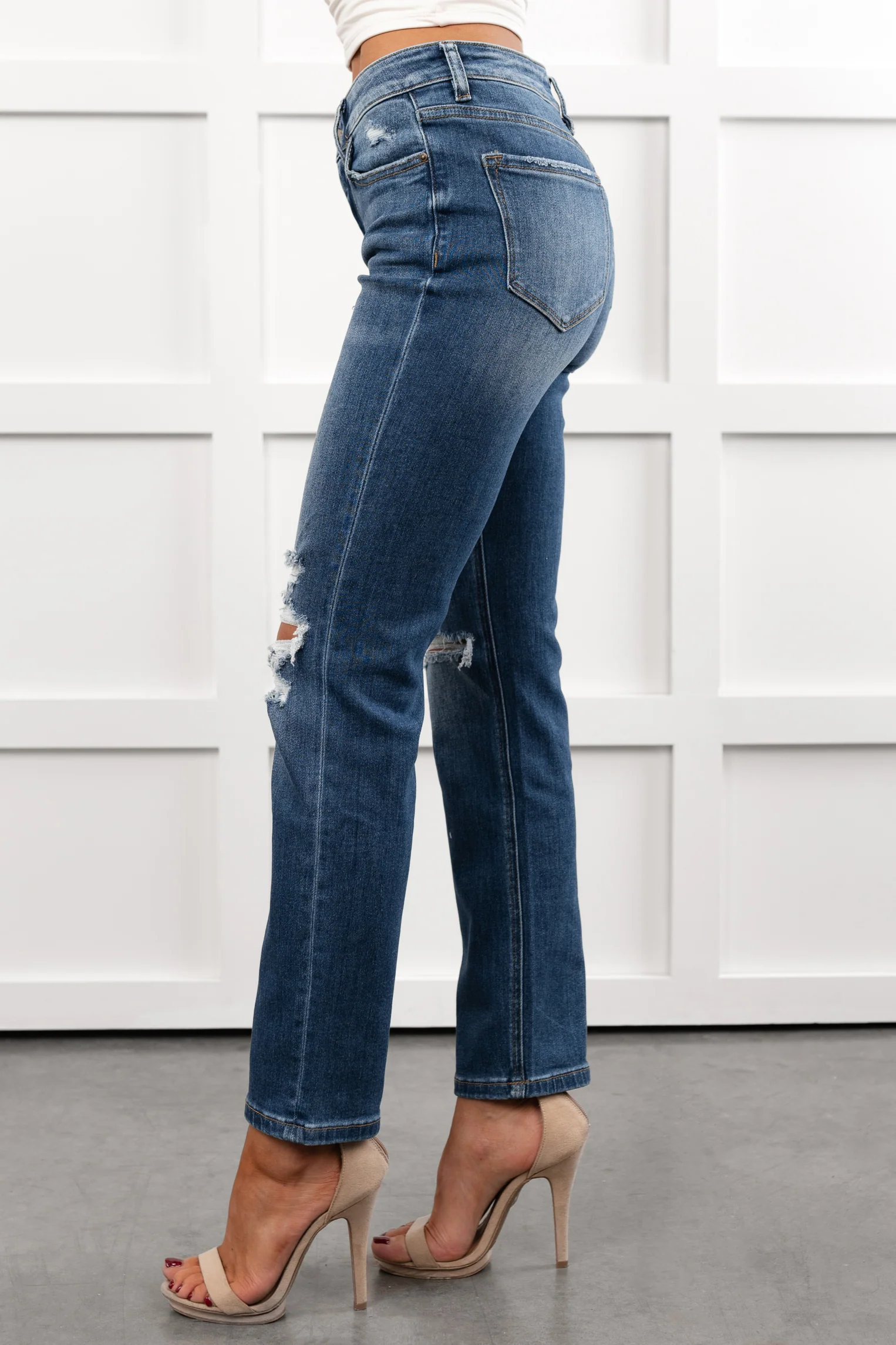 Santos Distressed Mica Denim Crop Jeans (Ethelmary) - Image 5