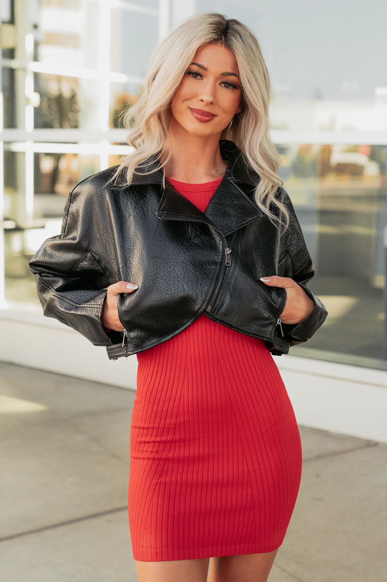 Savage Love Faux Leather Crop Jacket (Black) - Image 3