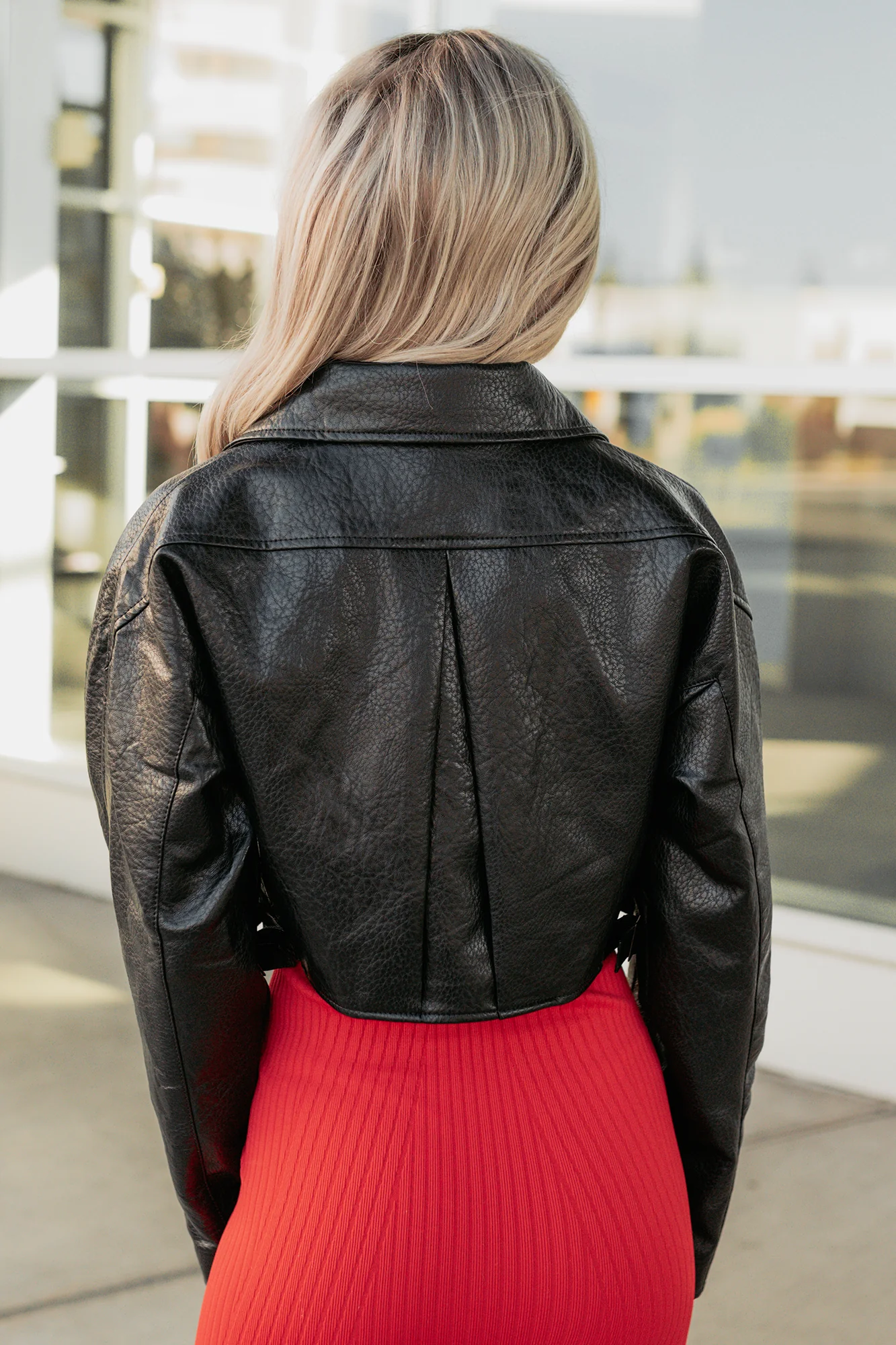 Savage Love Faux Leather Crop Jacket (Black) - Image 4