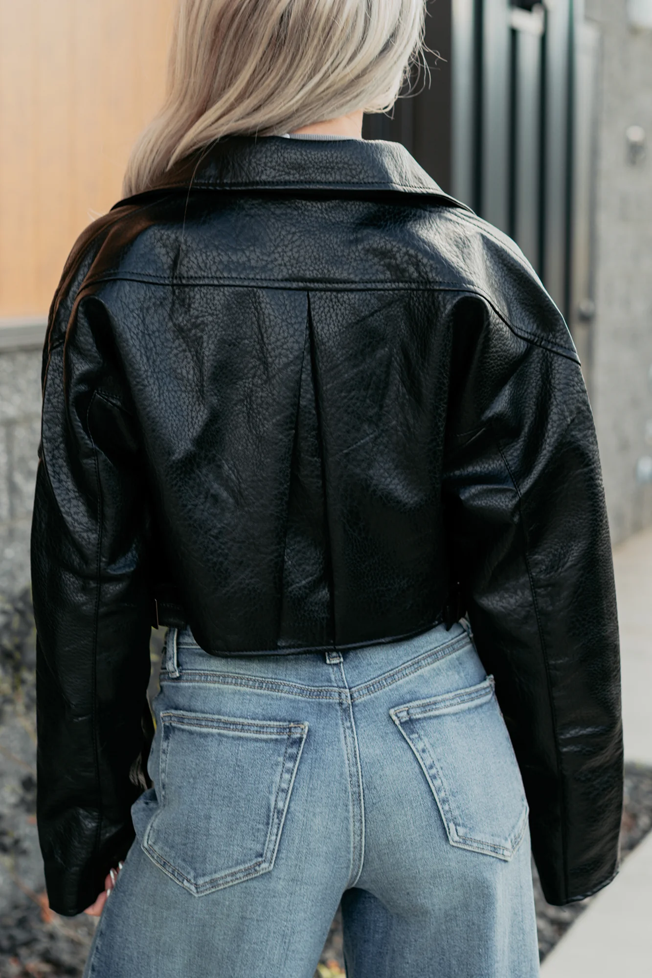 Savage Love Faux Leather Crop Jacket (Black) - Image 8