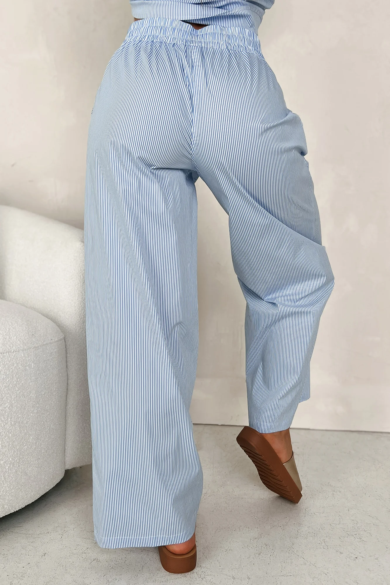 Seaside Summer Striped Wide Leg Pants (Blue Stripe) - Image 5