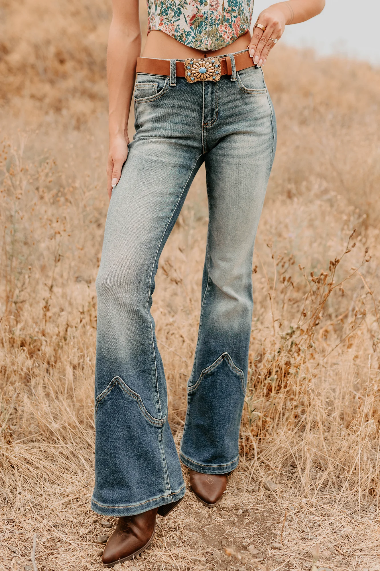 Seymour Mid Rise Western Flare Cello Jeans (Tint) - Image 8