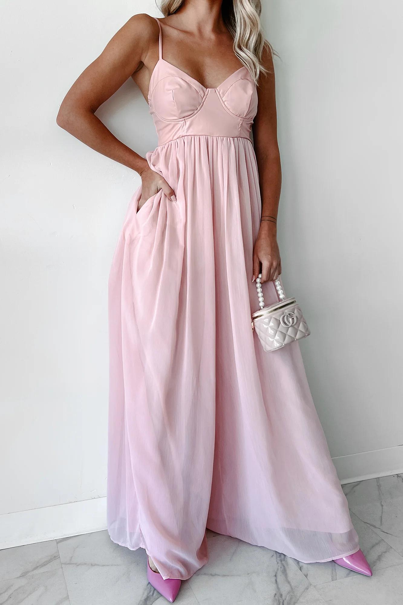 Shades Of Lovely Contrast Top Wide Leg Jumpsuit (Pink) - Image 2