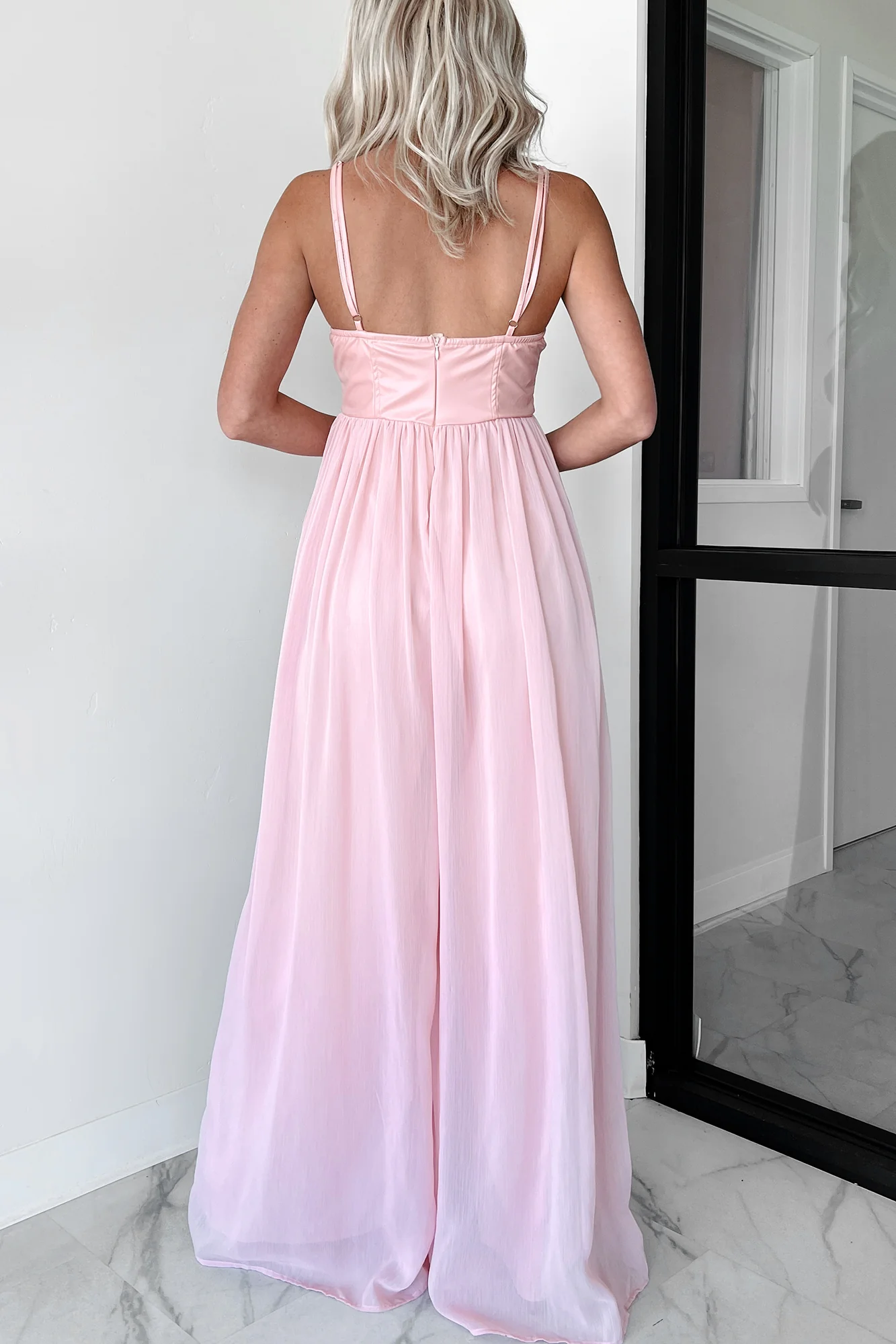 Shades Of Lovely Contrast Top Wide Leg Jumpsuit (Pink) - Image 3