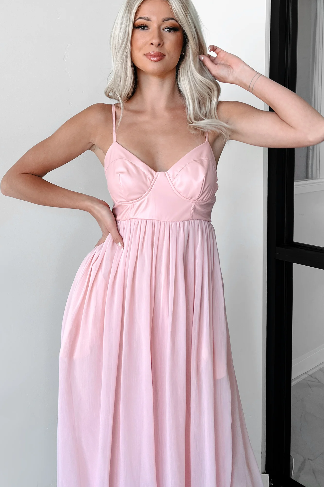 Shades Of Lovely Contrast Top Wide Leg Jumpsuit (Pink) - Image 4