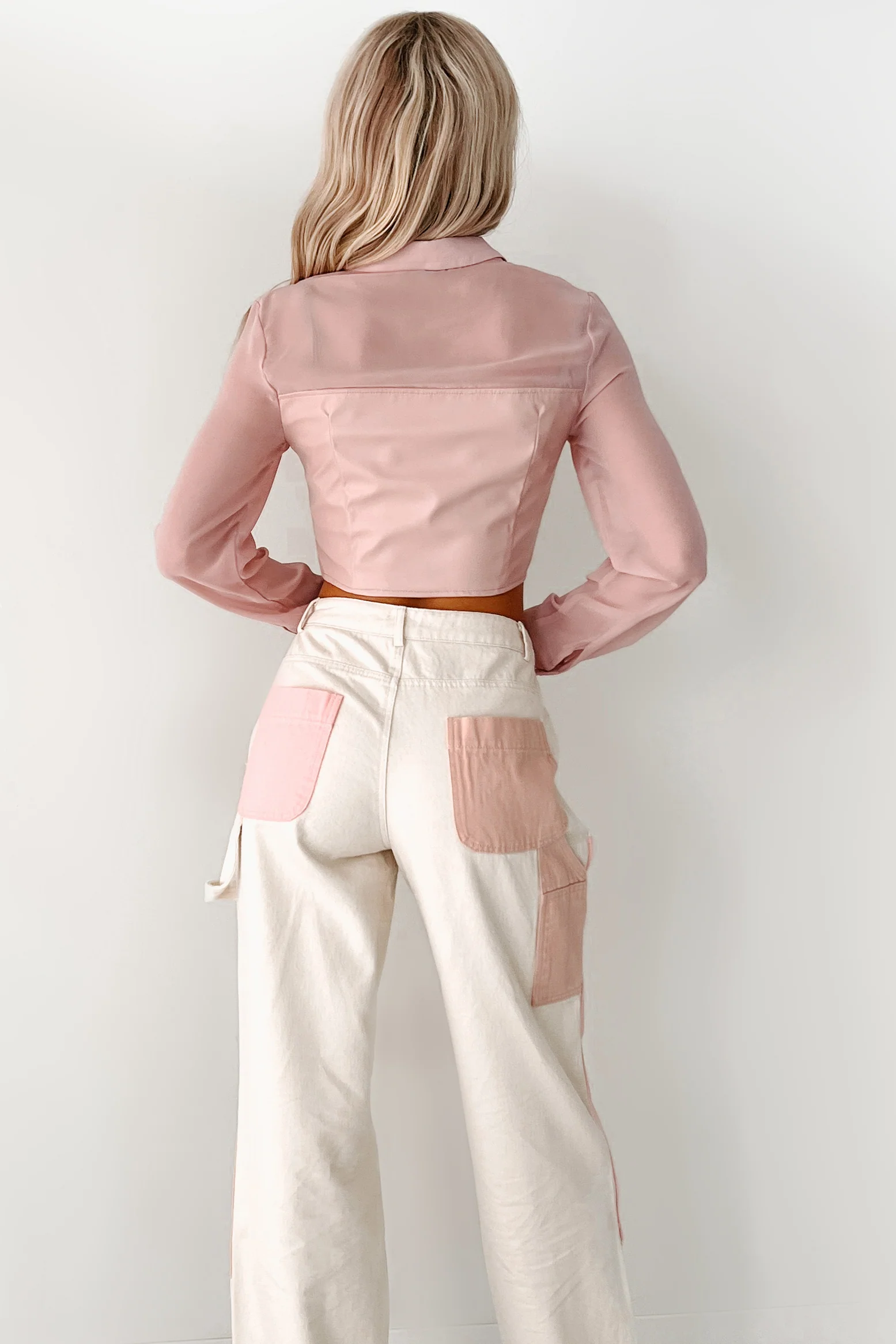 Sheer Passion Faux Leather Blouse (Pink) - Image 4