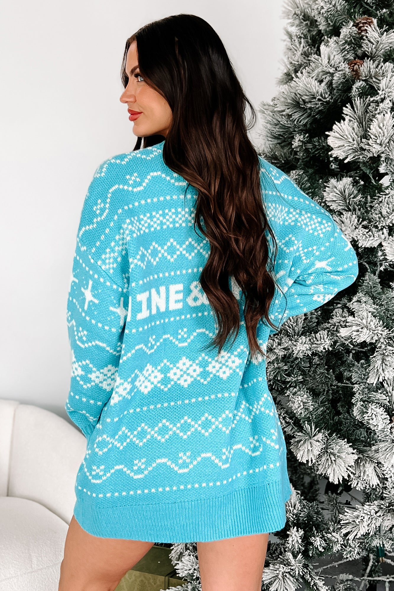 "Shine & Sparkle" Oversized Sweater (Sky Blue) - Image 9