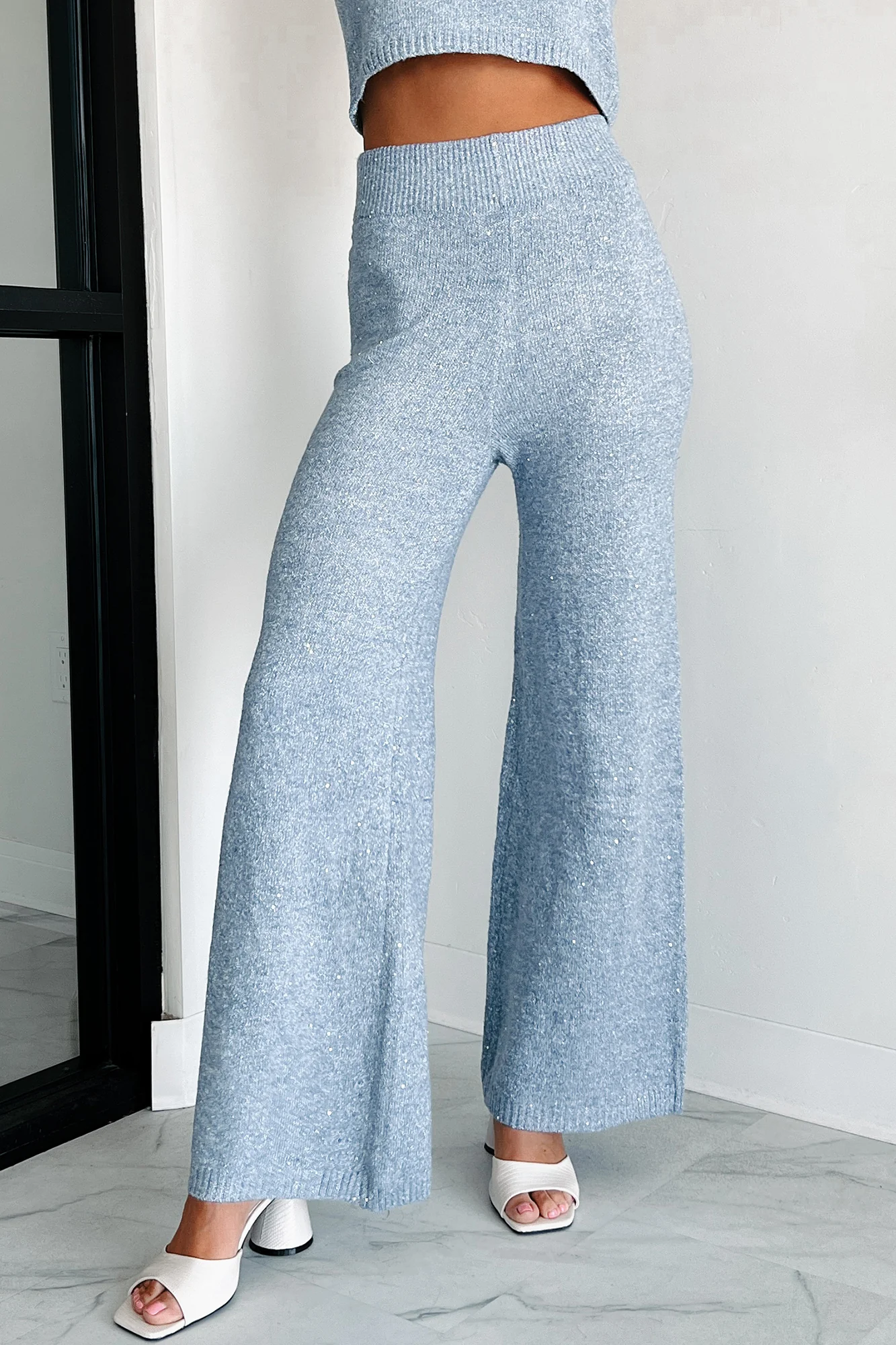 Cozy Lifestyle Metallic Sweater Knit Set (Winter Blue) - Image 6