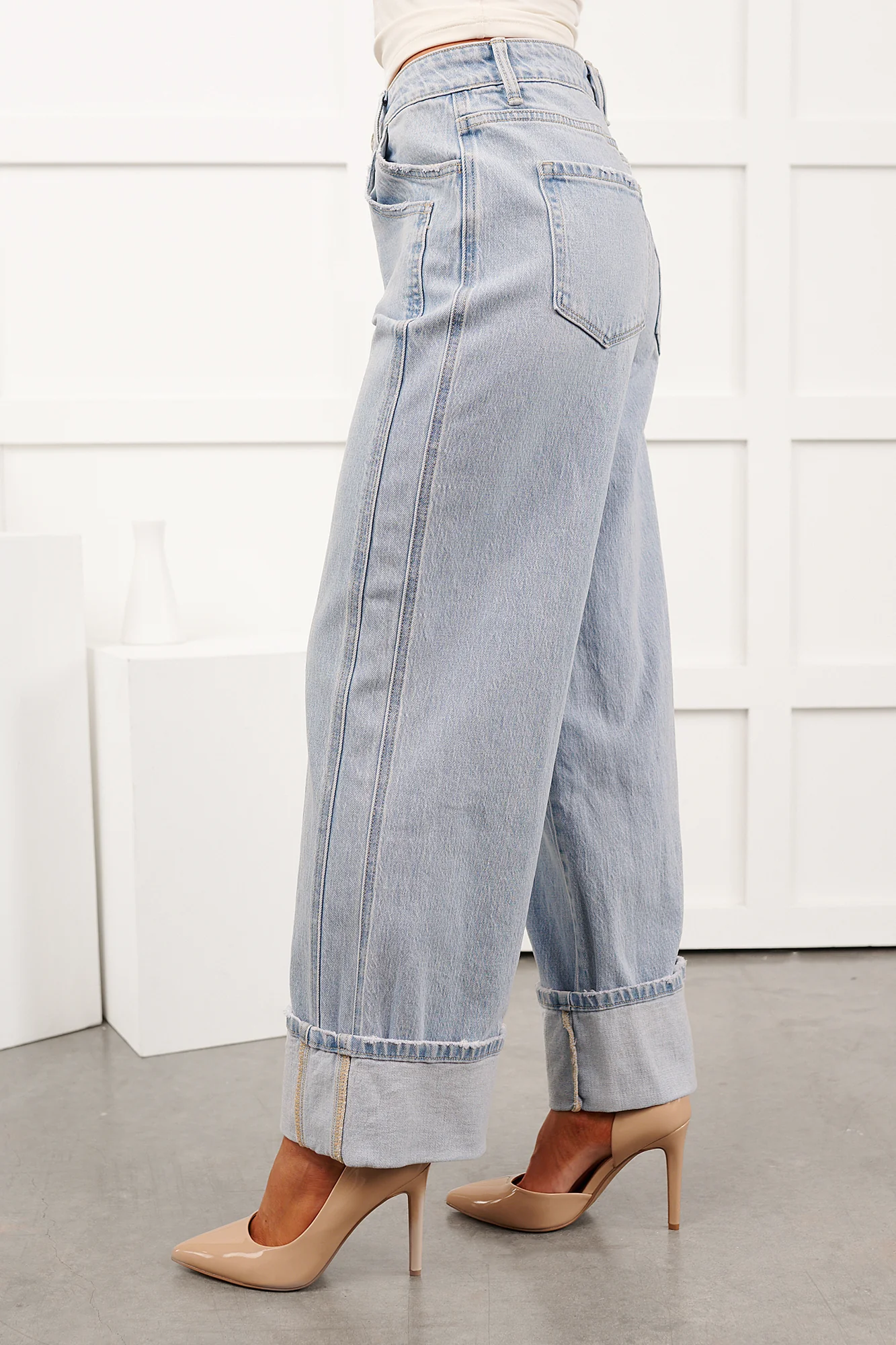Sidney Vervet High Rise Cuffed Wide Leg Jeans (Streamlined) - Image 8