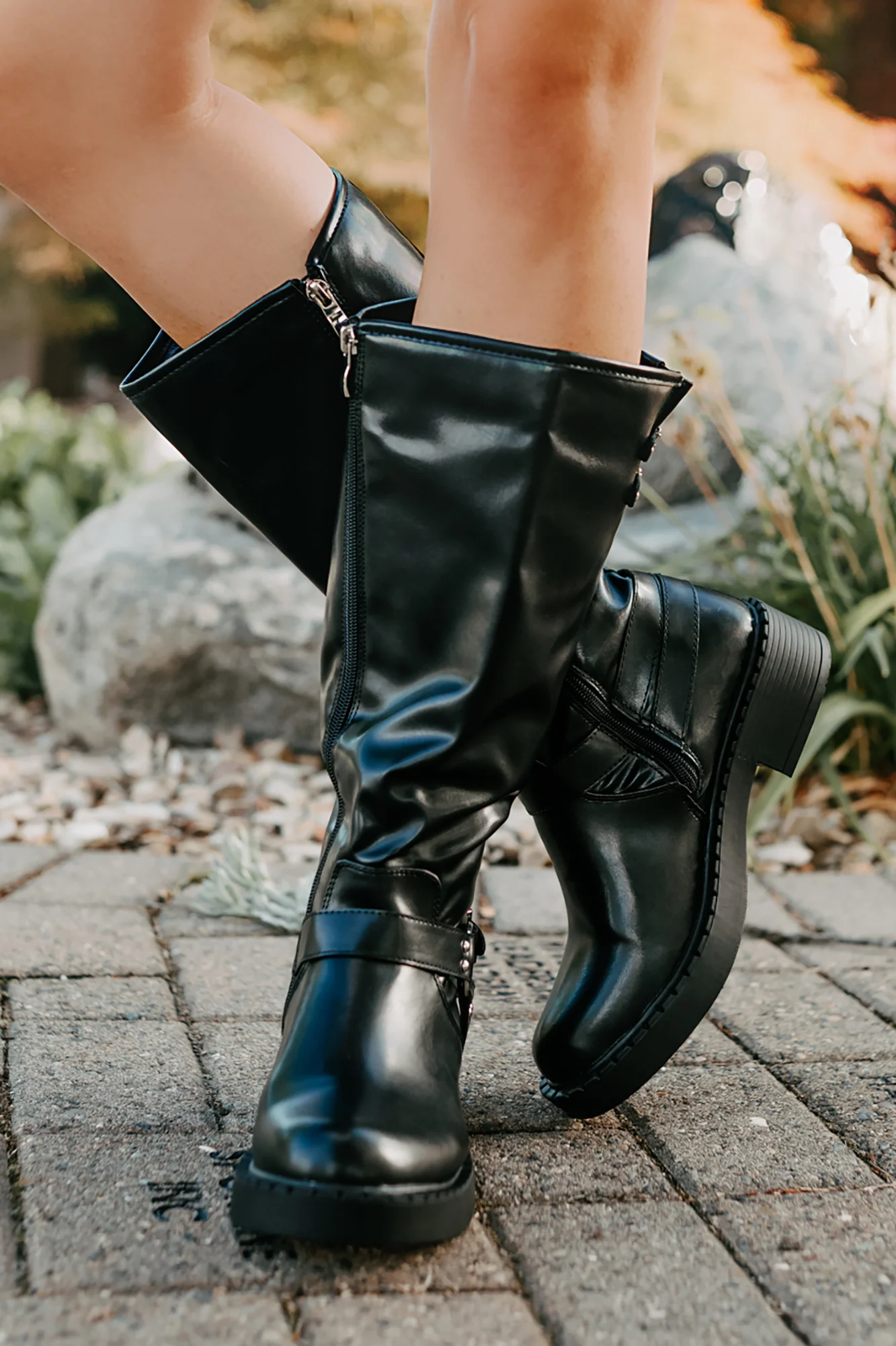 Signature Strides Platform Buckle Boots (Black) - Image 5
