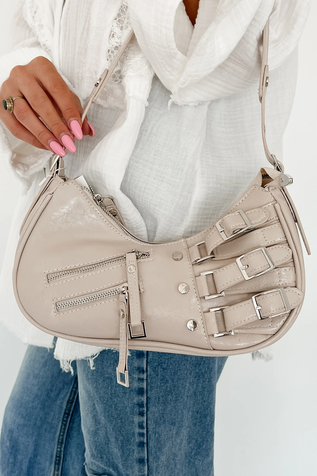 Simply Sophisticated Belted Purse (Light Stone) - Image 2
