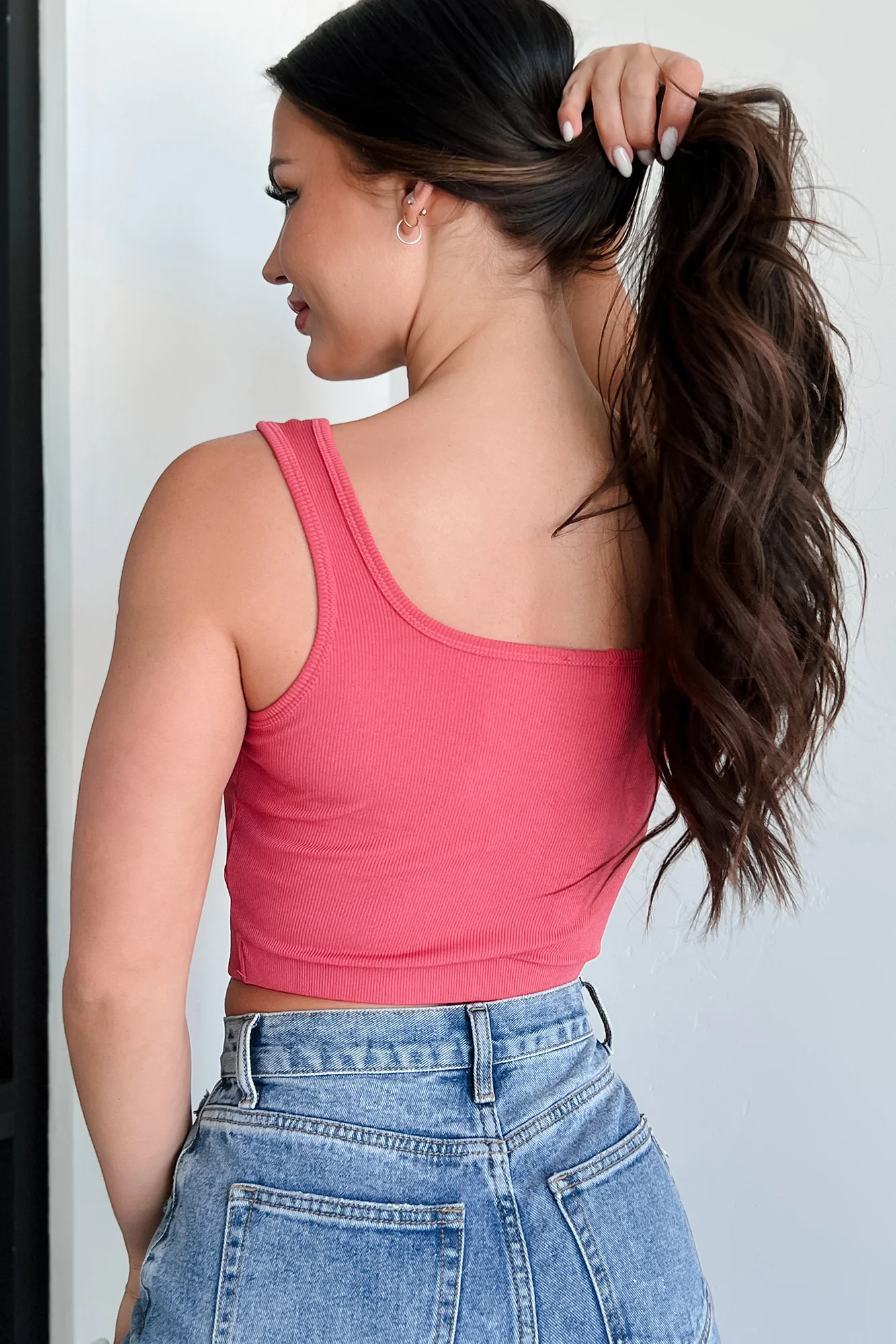 Simply Stated Ribbed Brami Crop Top (Berry) - Image 4