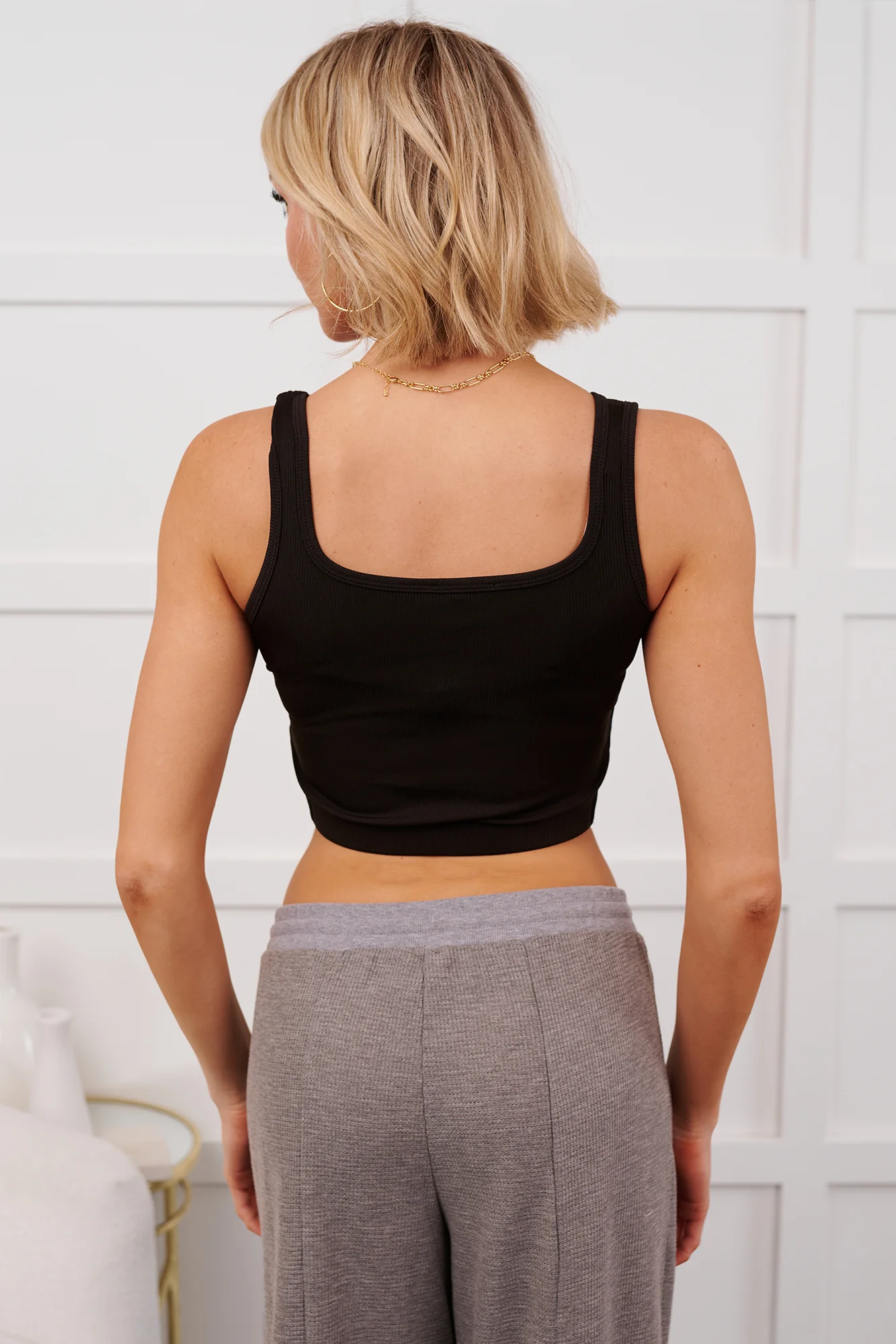 Simply Stated Ribbed Brami Crop Top (Black) - Image 6