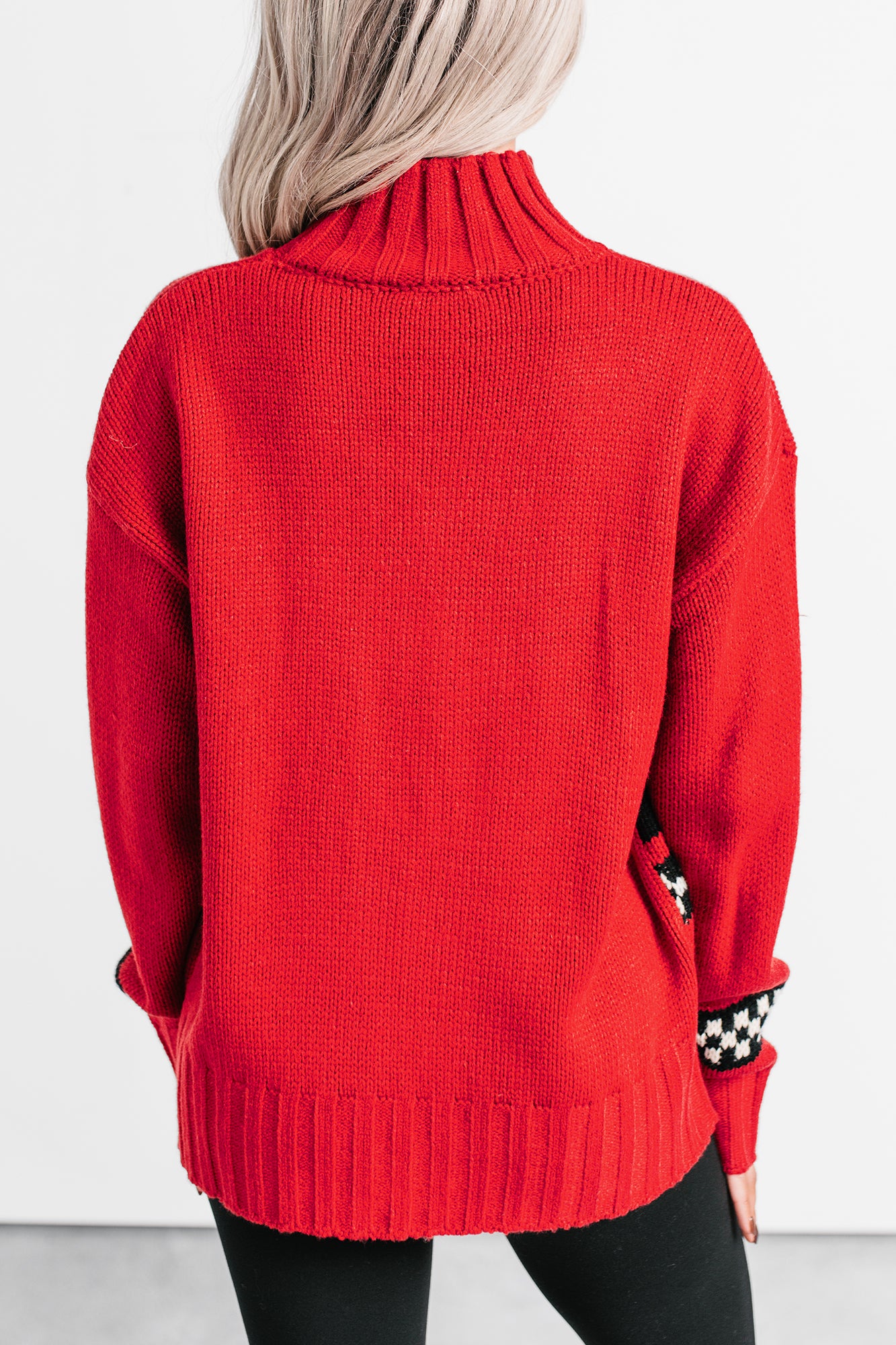 Ski You Later Graphic Mock Neck Sweater (Red) - Image 6