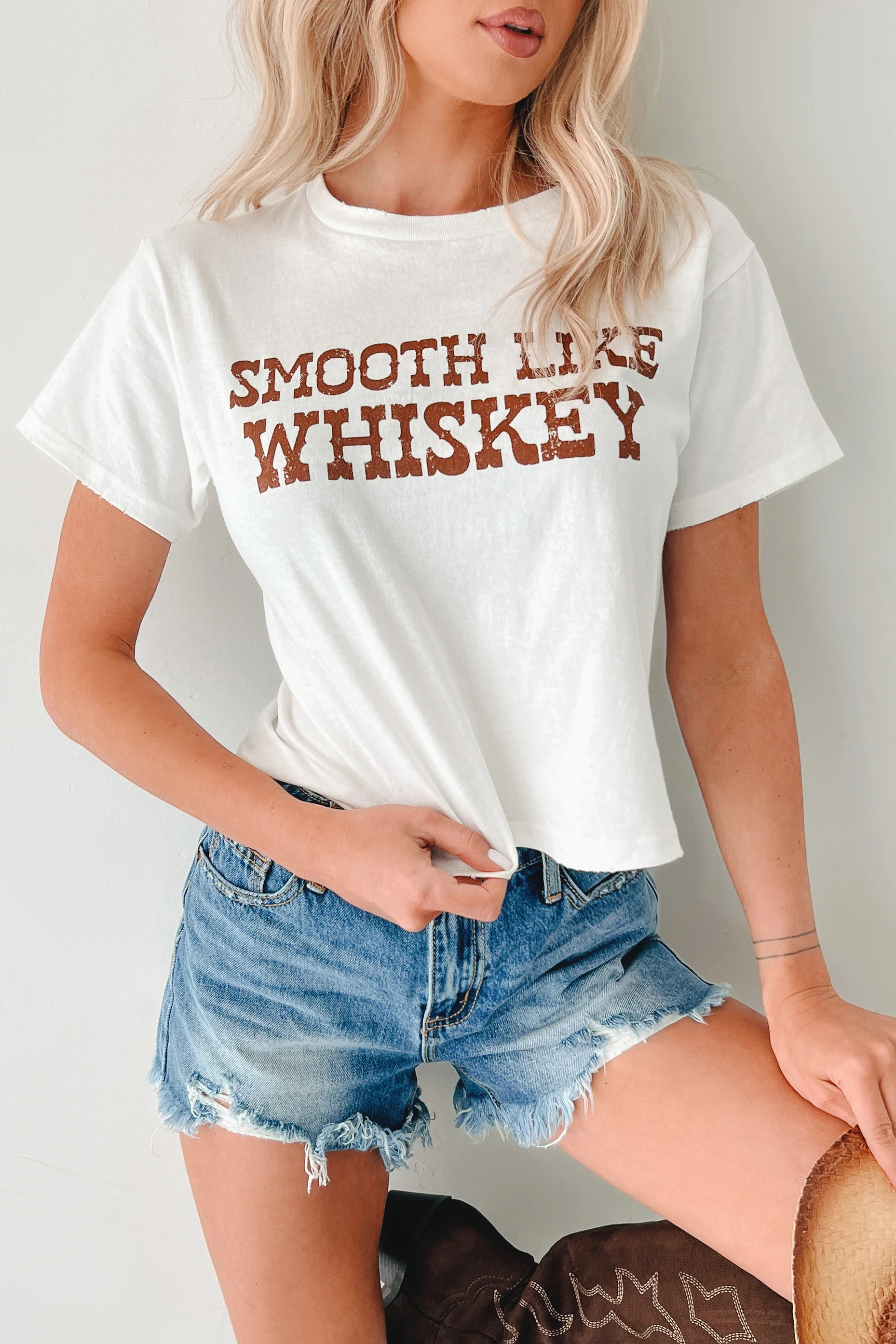 "Smooth Like Whiskey" Graphic Tee (White) - Image 7