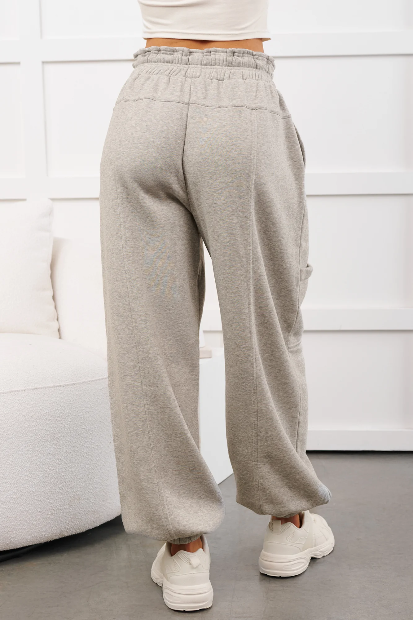 Snug Start Ruffle Waist Lounge Pants (Heather Grey) - Image 9
