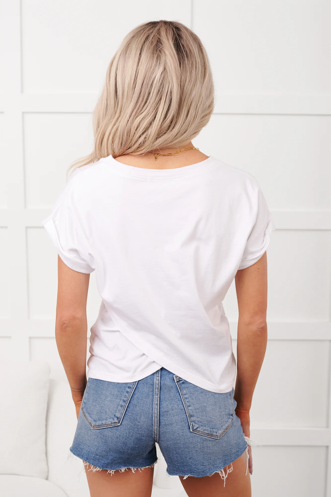 Soft Season Asymmetrical Tulip Hem Knit Top (Off White) - Image 5