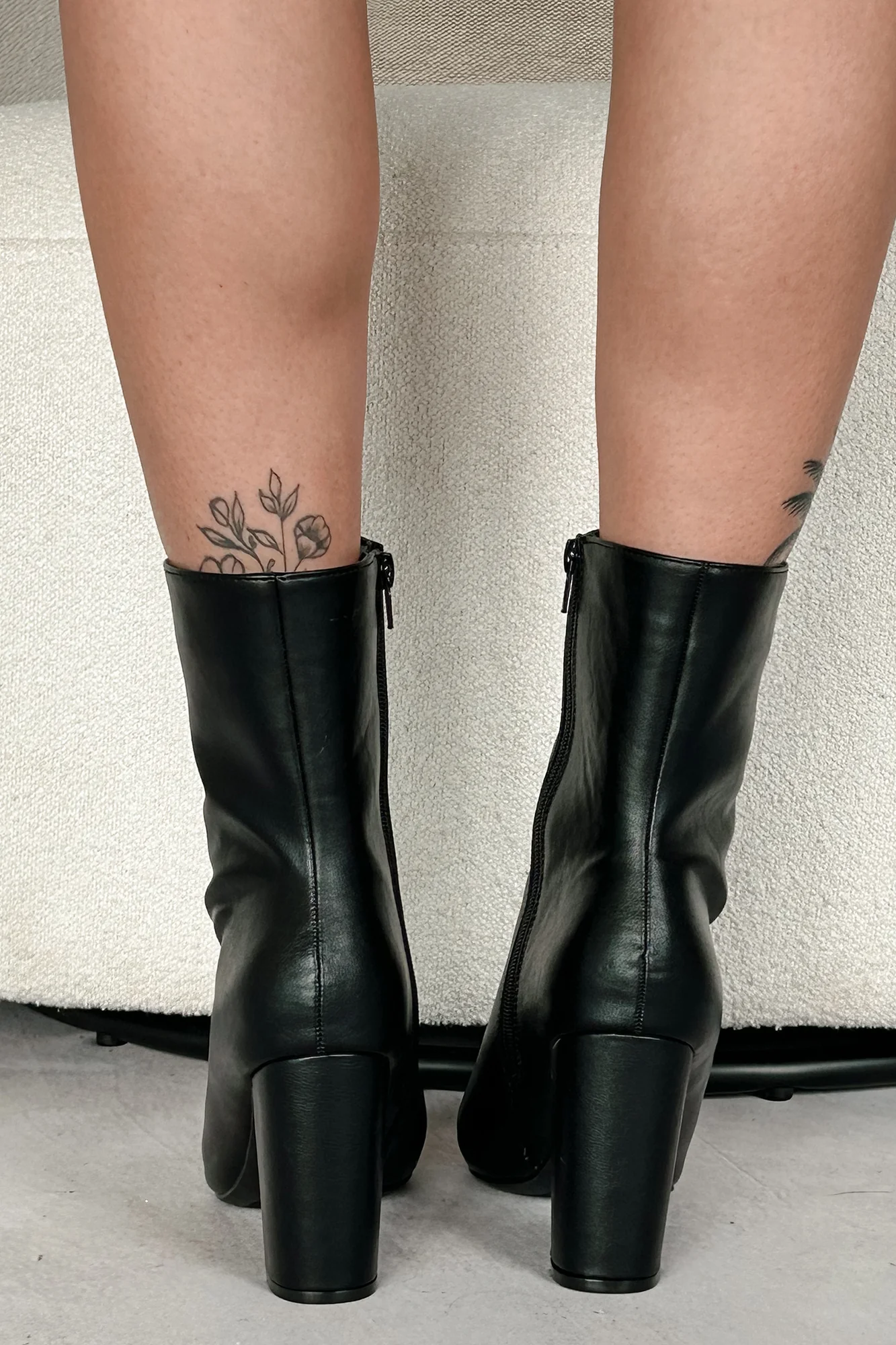 Solemnly Stylish Pointed Toe Booties (Black) - Image 6