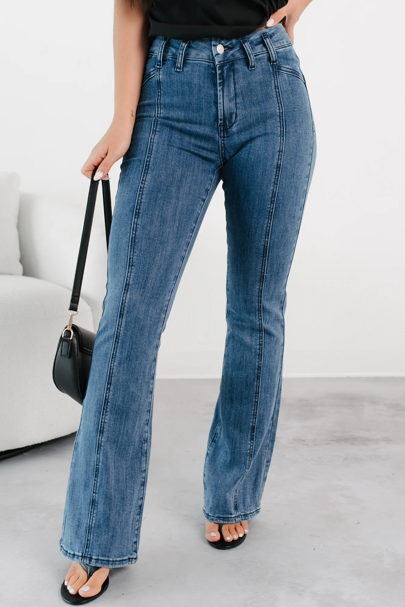 Solene High Rise Flared Special A Jeans (Dark) - Image 3