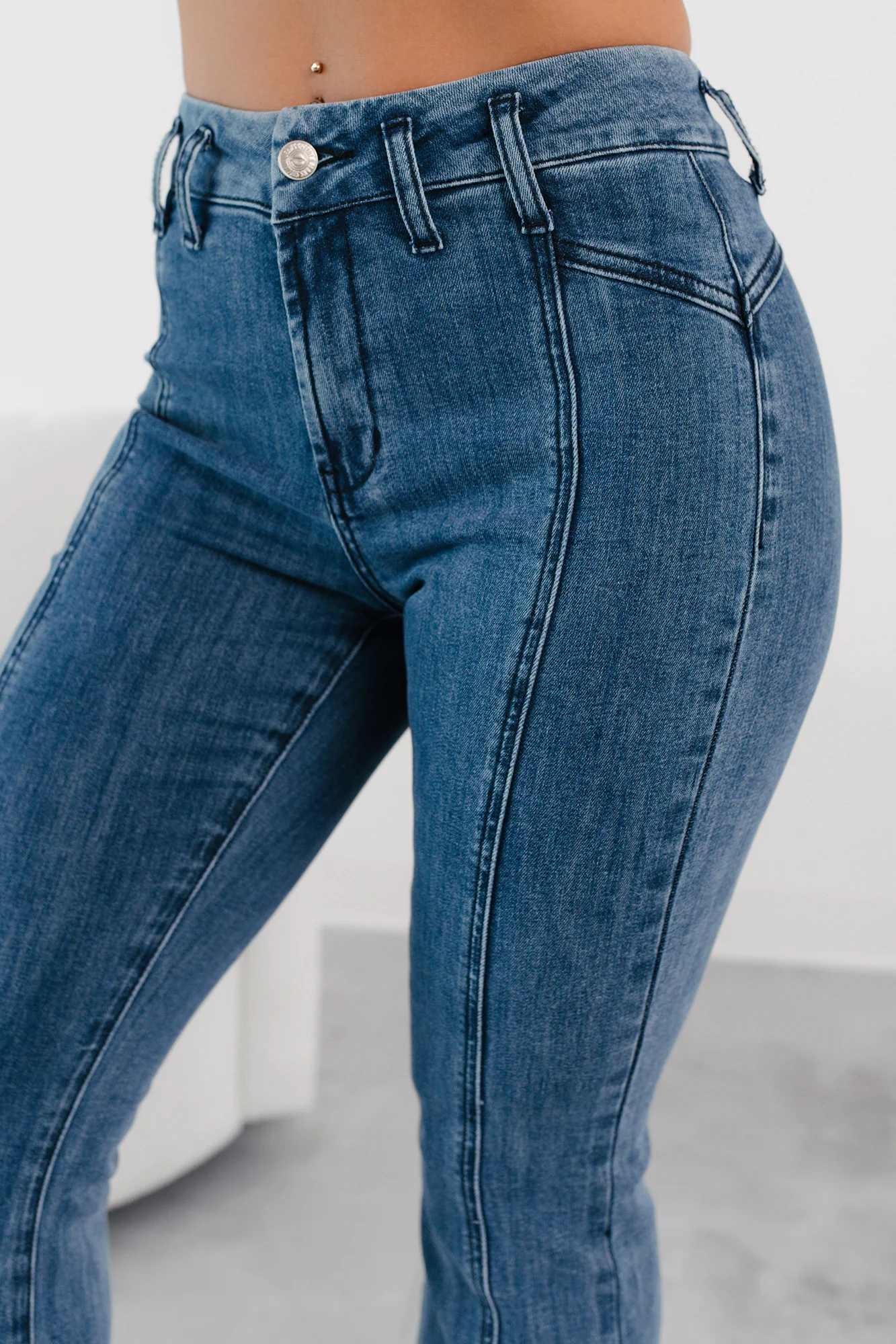 Solene High Rise Flared Special A Jeans (Dark) - Image 4