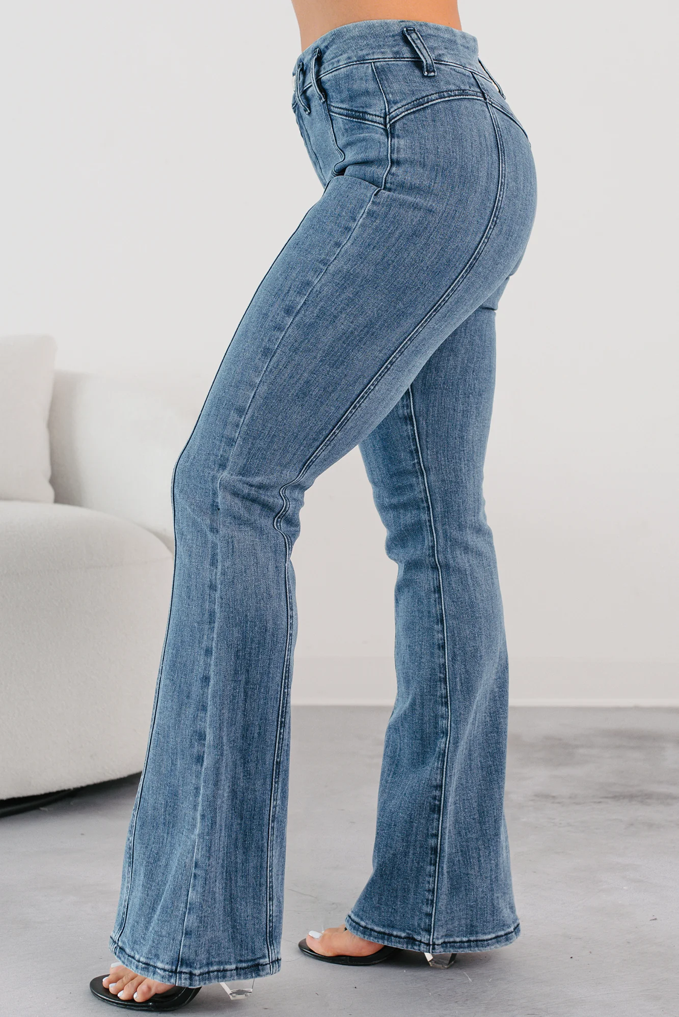 Solene High Rise Flared Special A Jeans (Dark) - Image 7