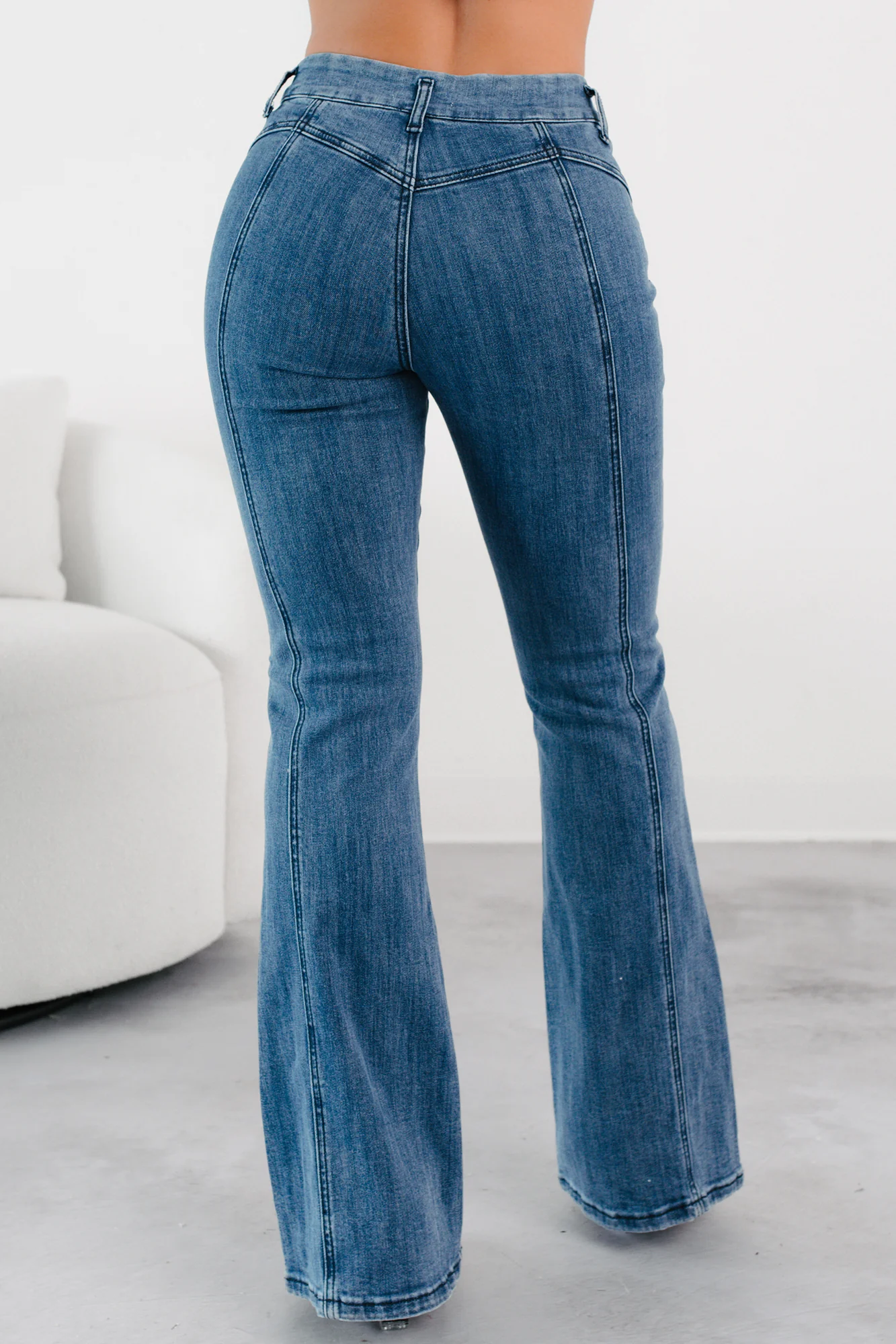 Solene High Rise Flared Special A Jeans (Dark) - Image 8