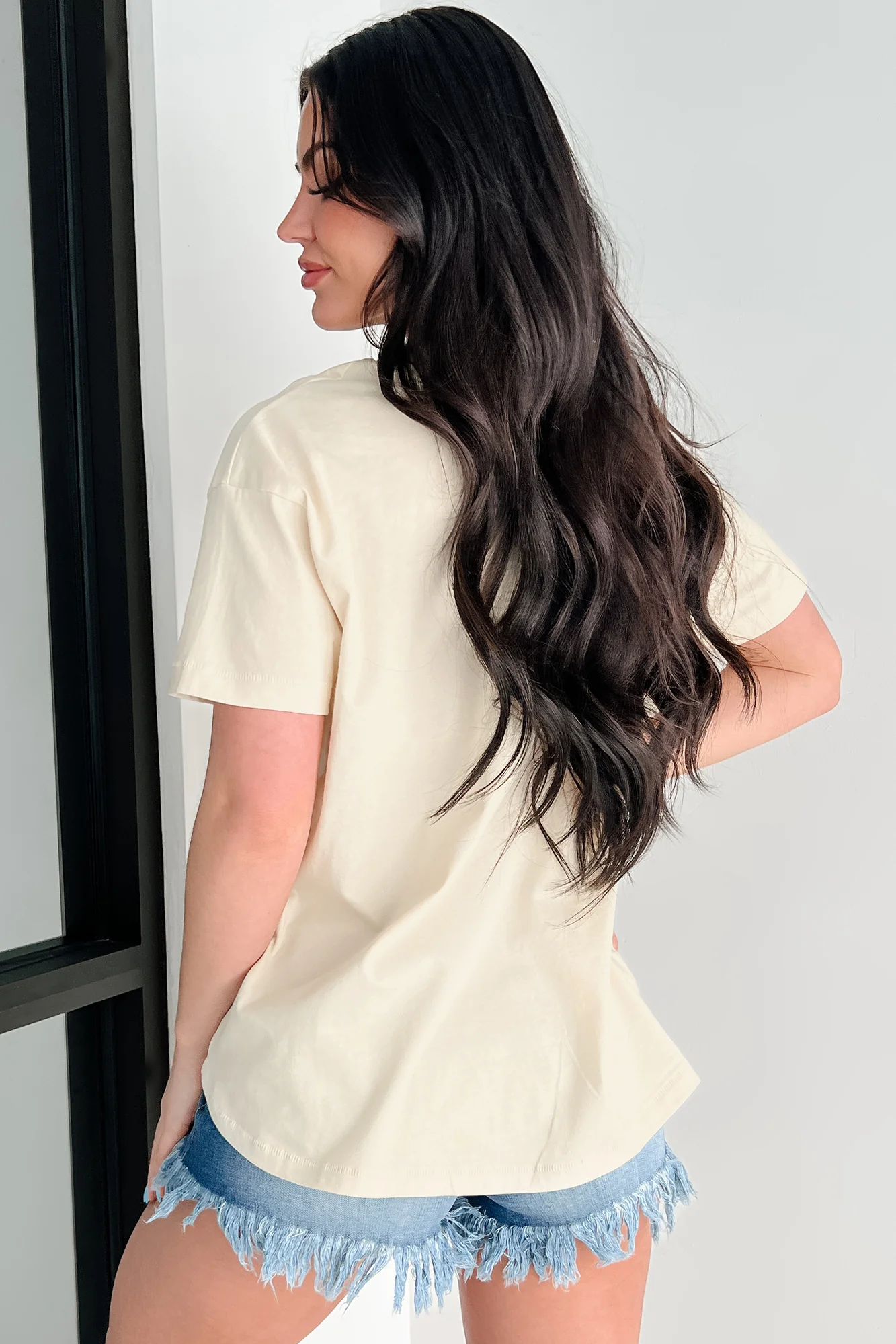 "Some Girls Like Roses" Graphic T-Shirt (Sand) - Image 4