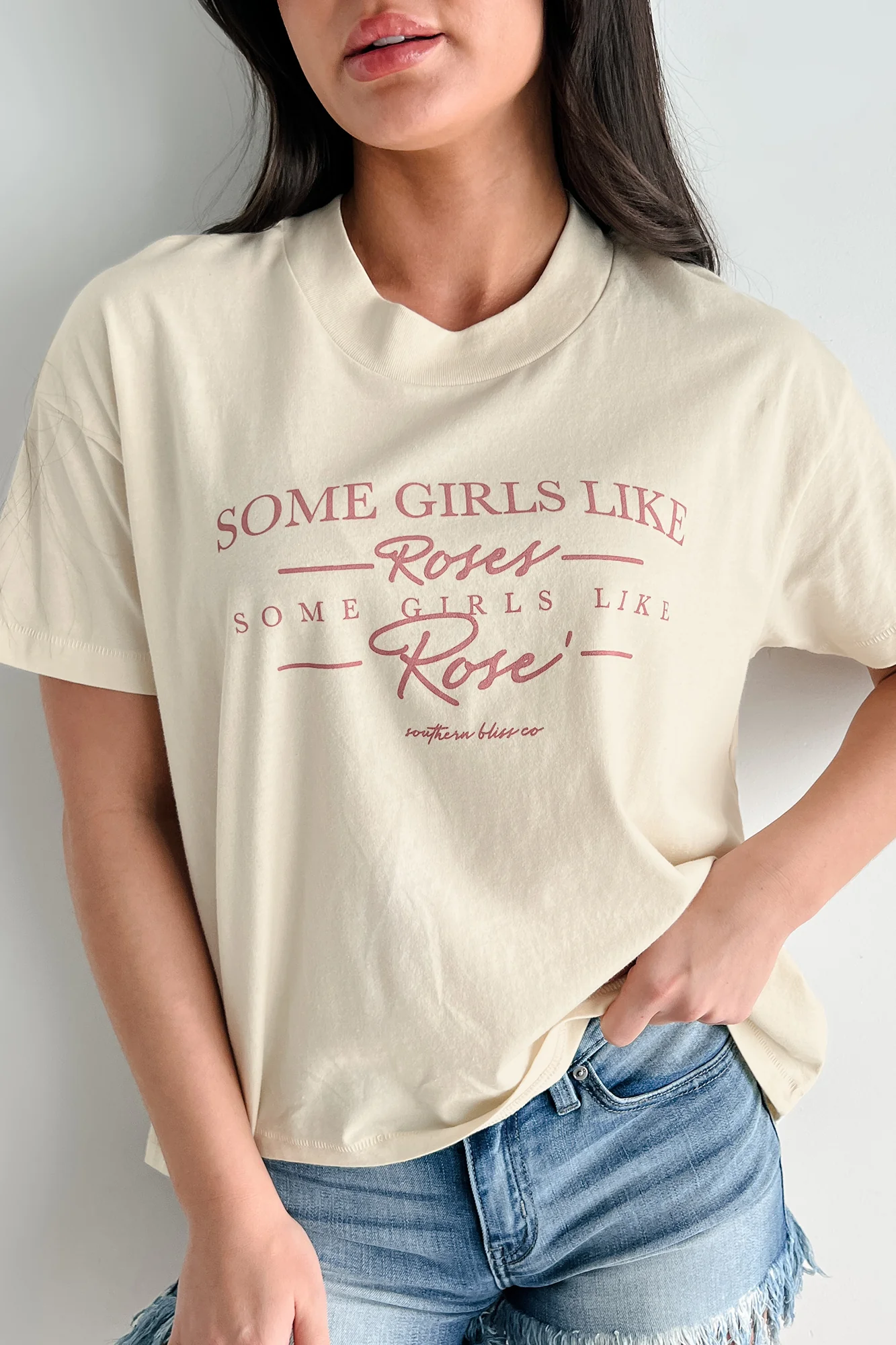 "Some Girls Like Roses" Graphic T-Shirt (Sand) - Image 7