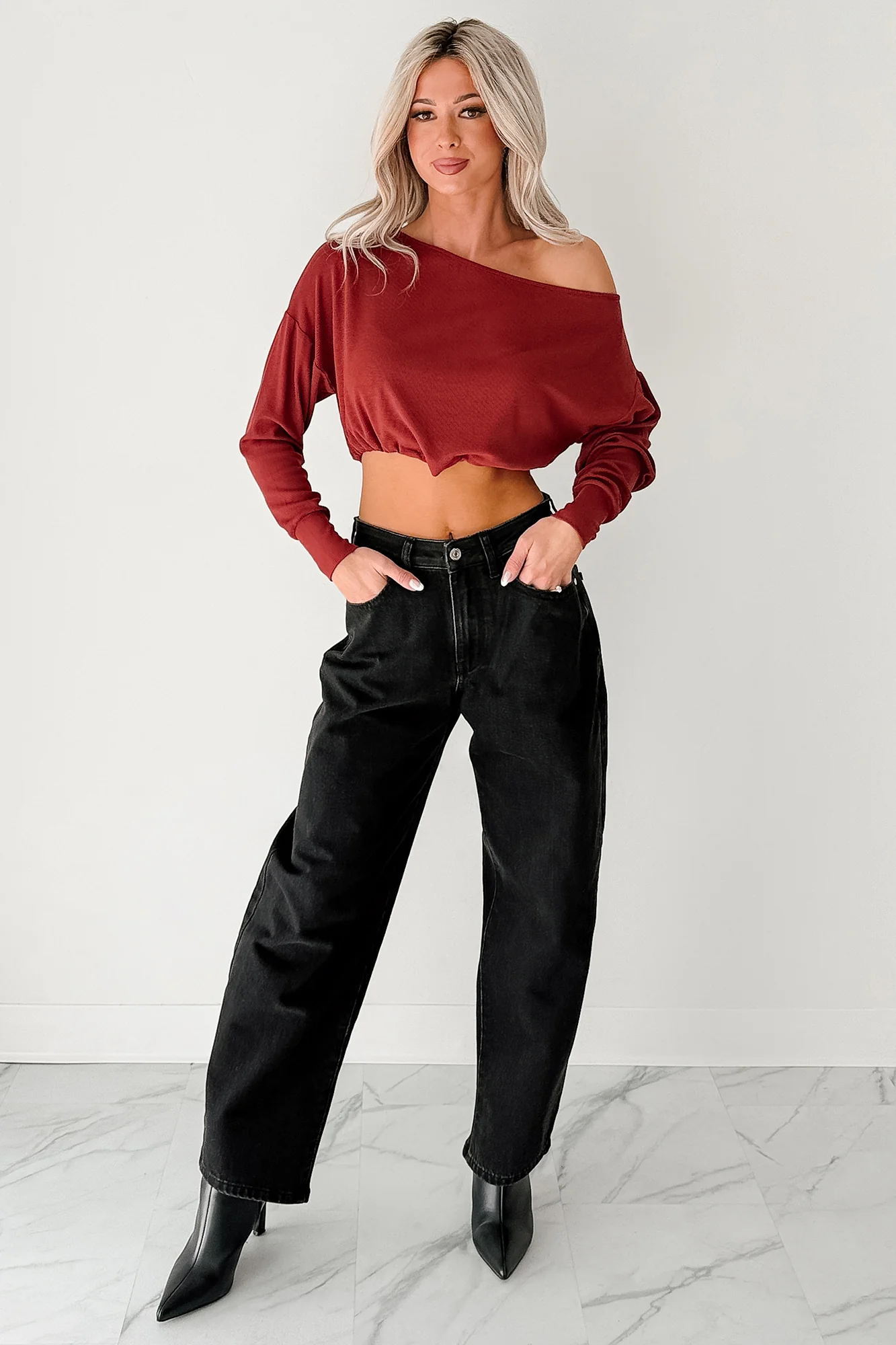 Sophia High Rise Judy Blue Washed Barrel Jeans (Black) - Image 7