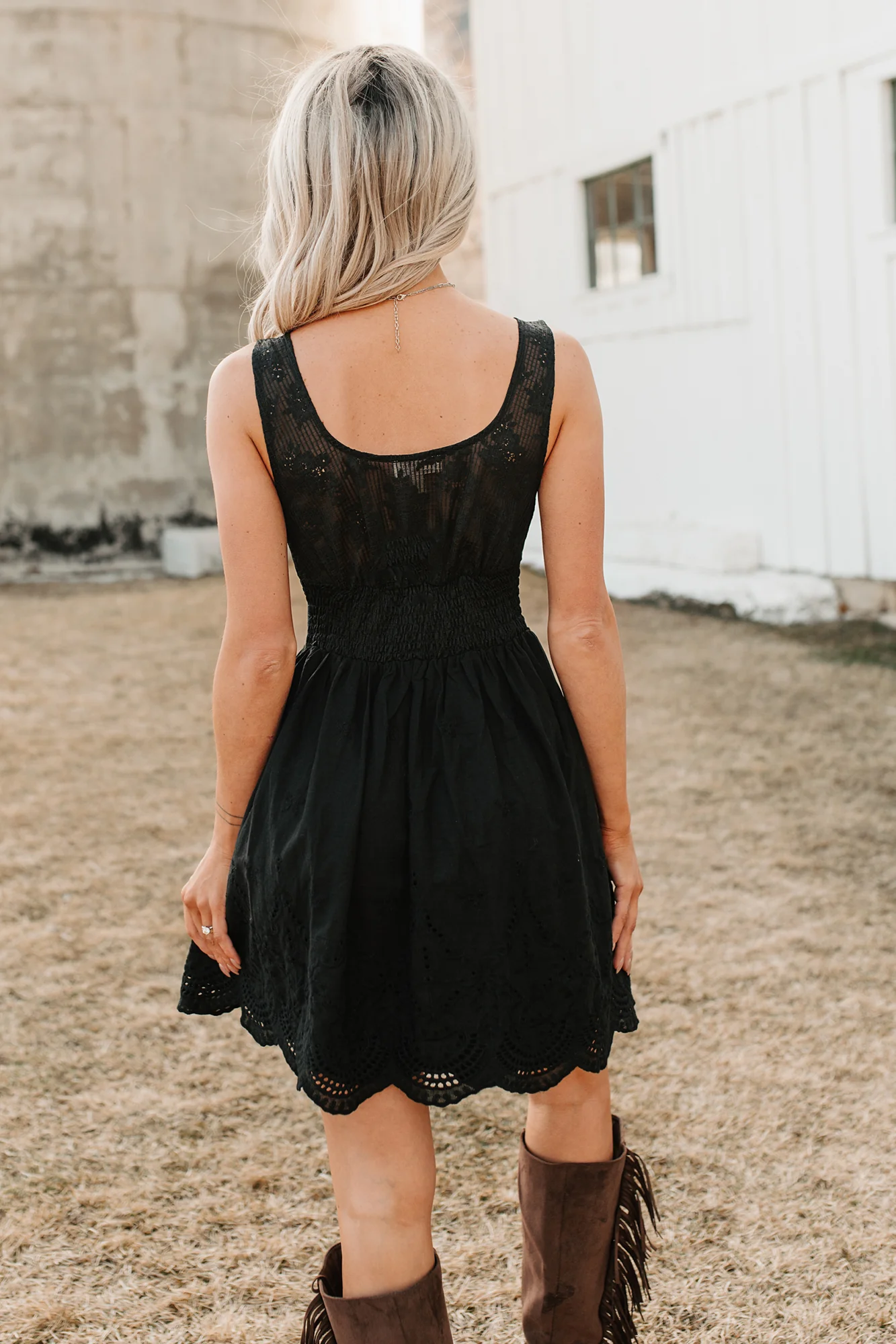 Southern Belle Energy Corset Fit And Flare Mini Dress (Black) - Image 5