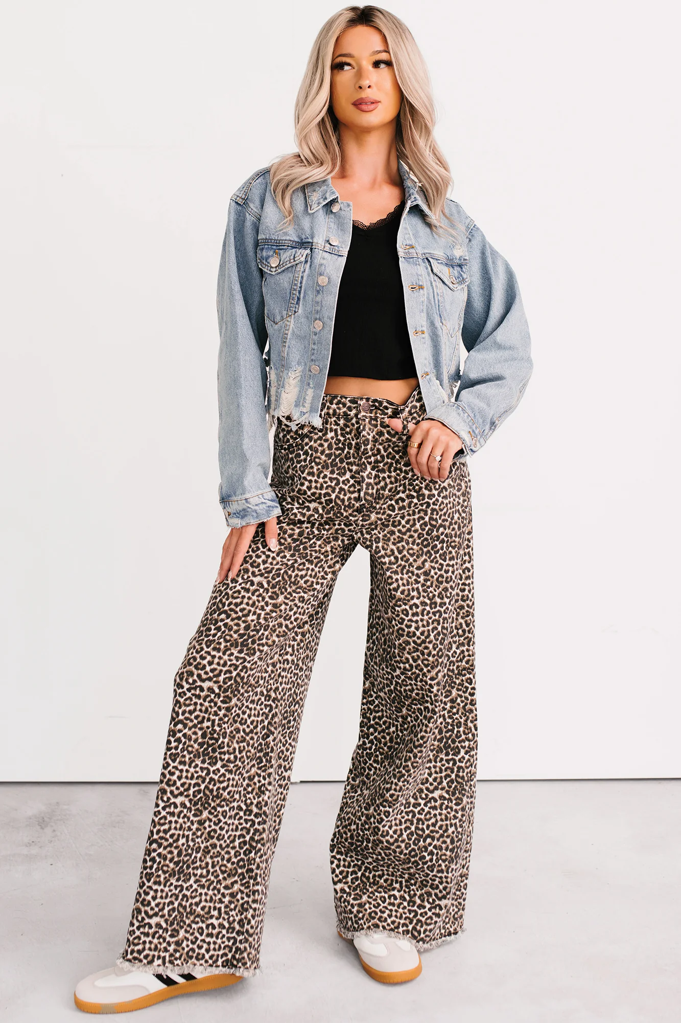 Standing Tall Signature 8 Distressed Denim Jacket (Medium Denim) - Image 4